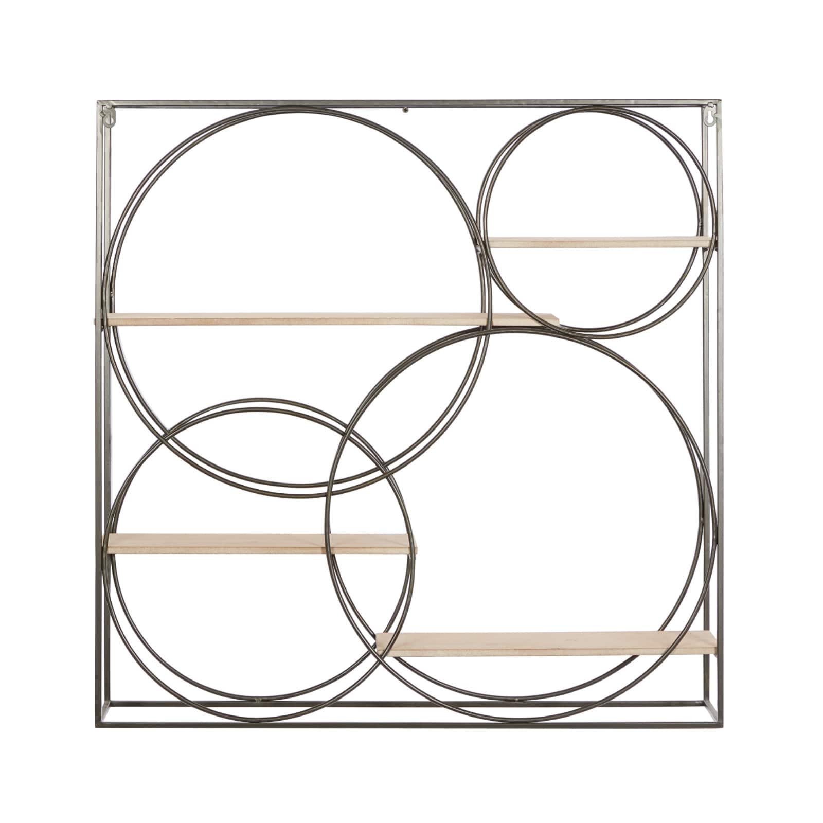 Gray Metal Contemporary Wall Shelf, 32" x 32" x 7"