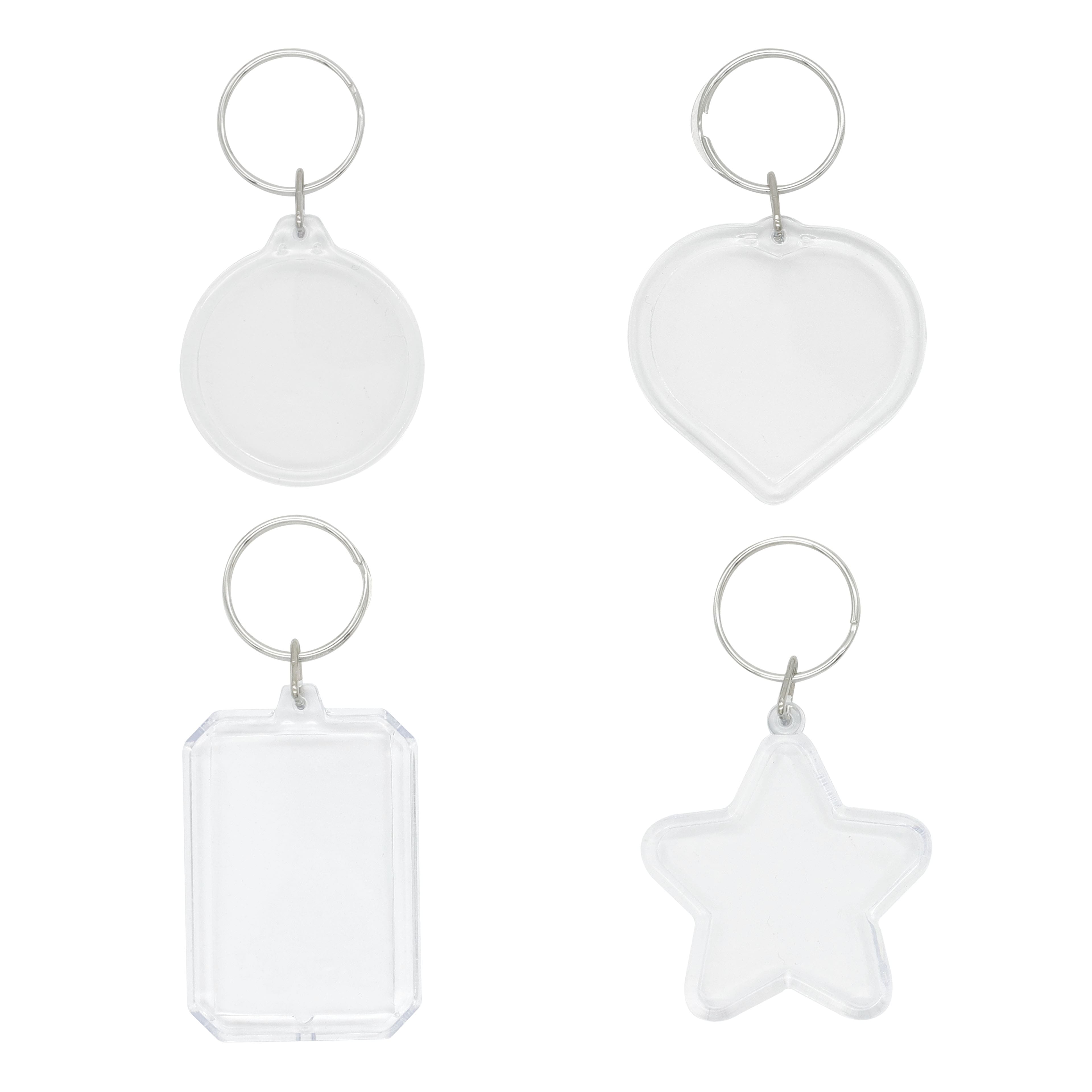 Mixed Shapes Clear Plastic Keychains, 16ct. by Creatology™
