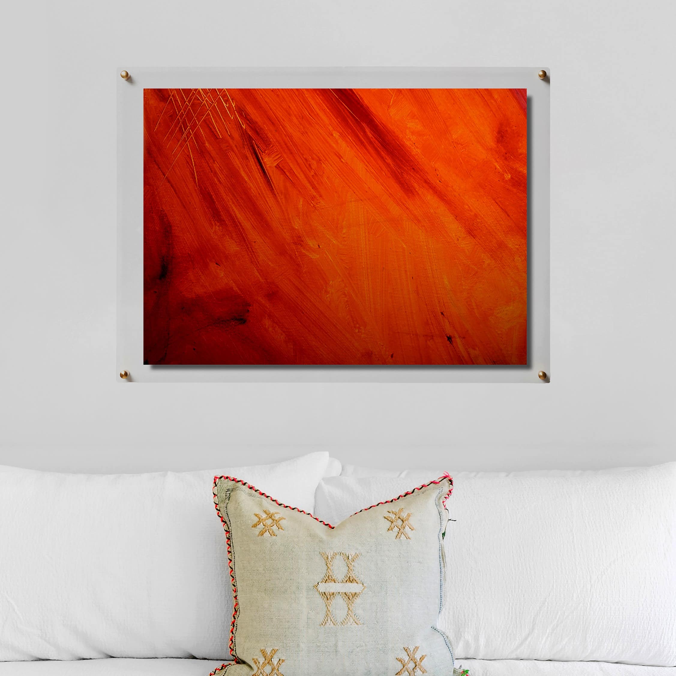 Cool Modern Frames Clear Acrylic Float Frame with Gold Hardware