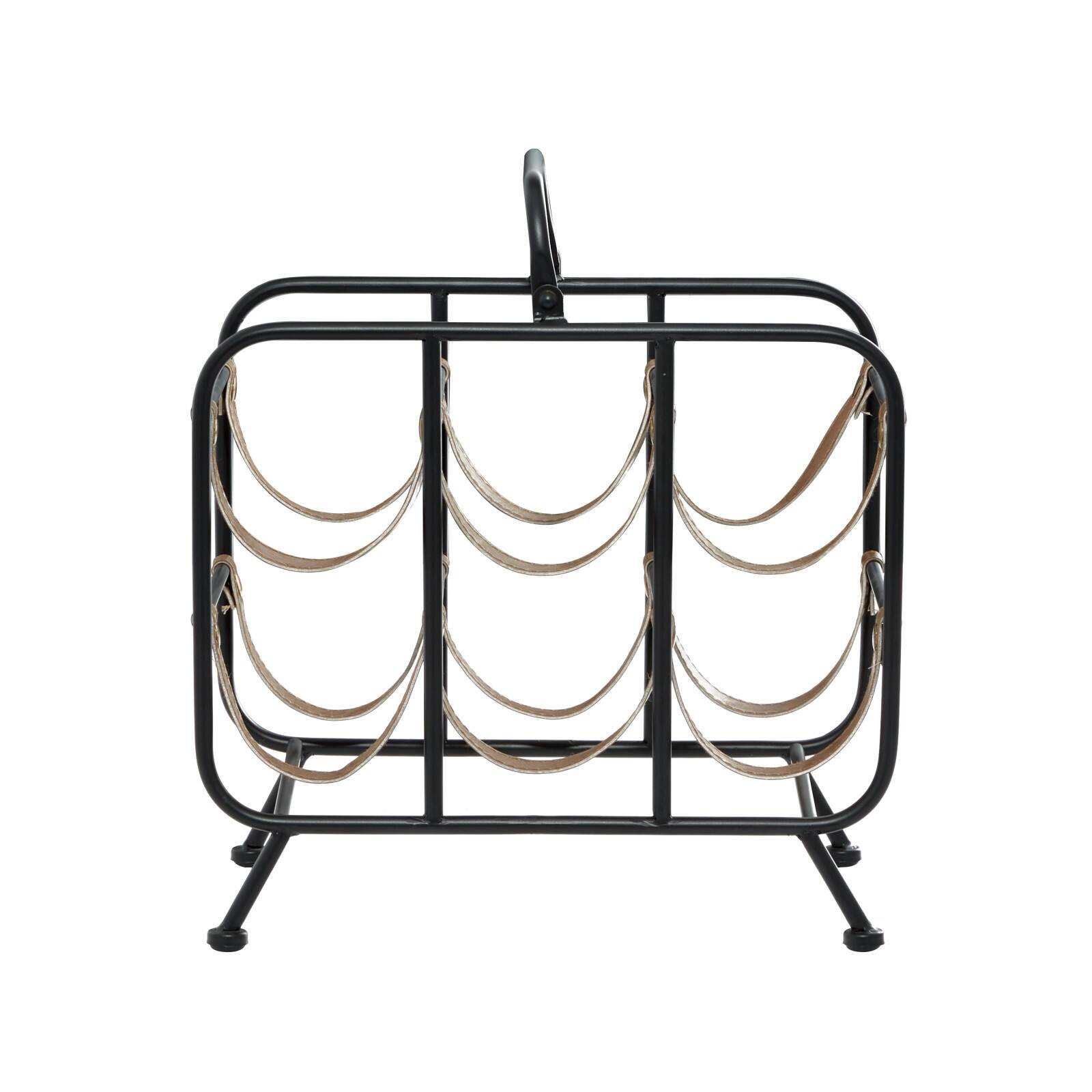 16&#x22; Black Metal Contemporary Wine Rack