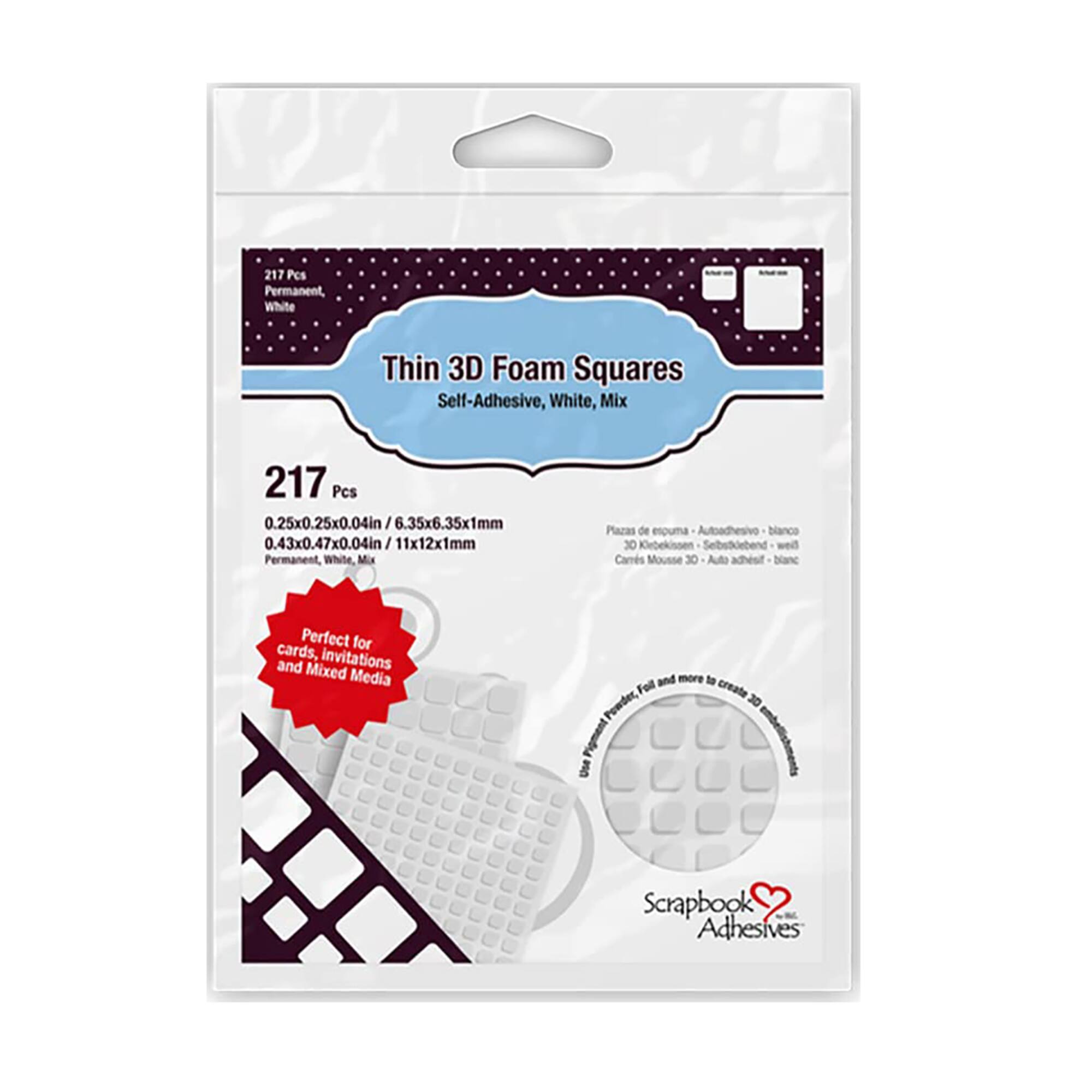 Scrapbook Adhesives by 3L&#xAE; 1mm Thin 3D Foam Square Packs, 10ct.