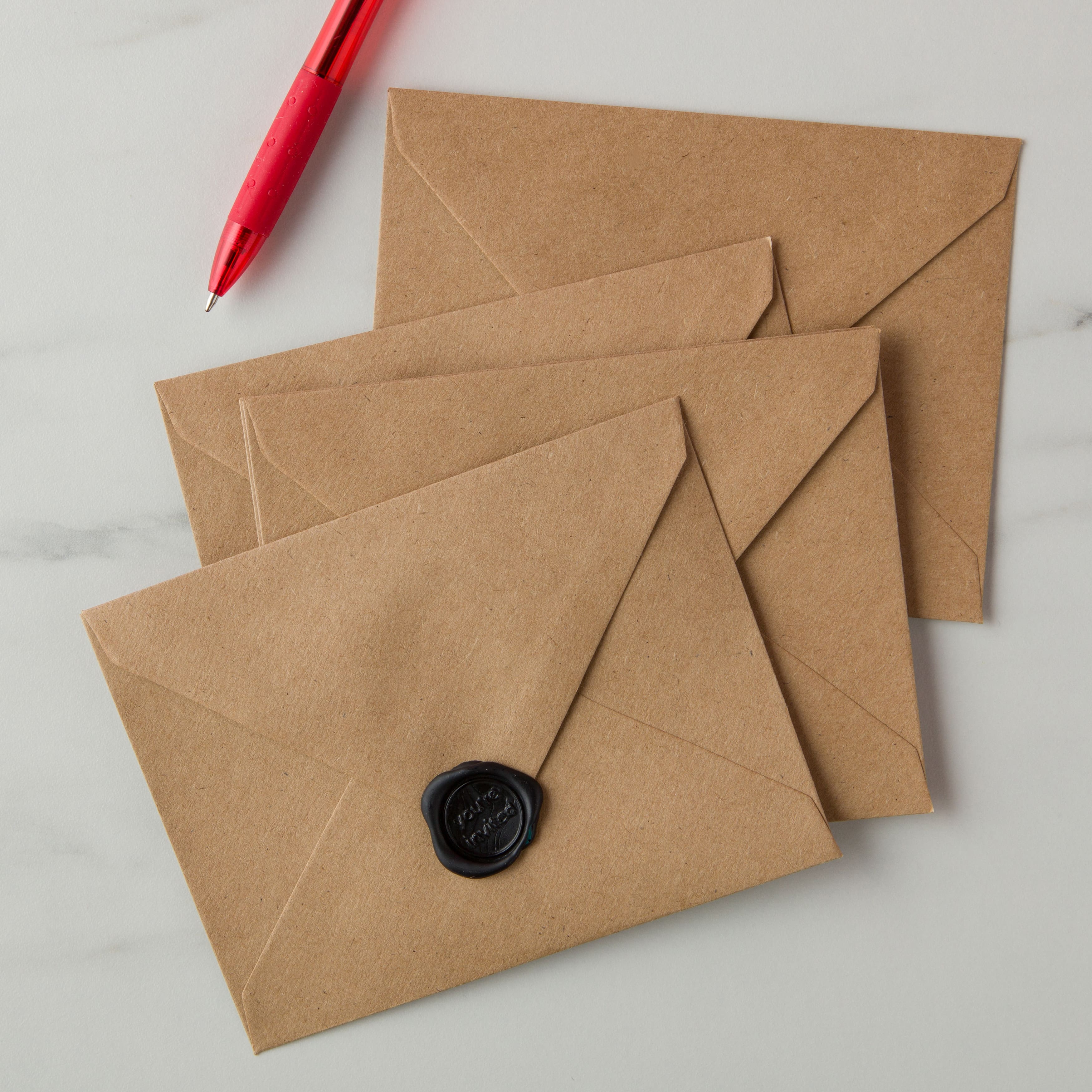 Petites Enveloppes Carrées En Papier Kraft 10x10cm, Petites