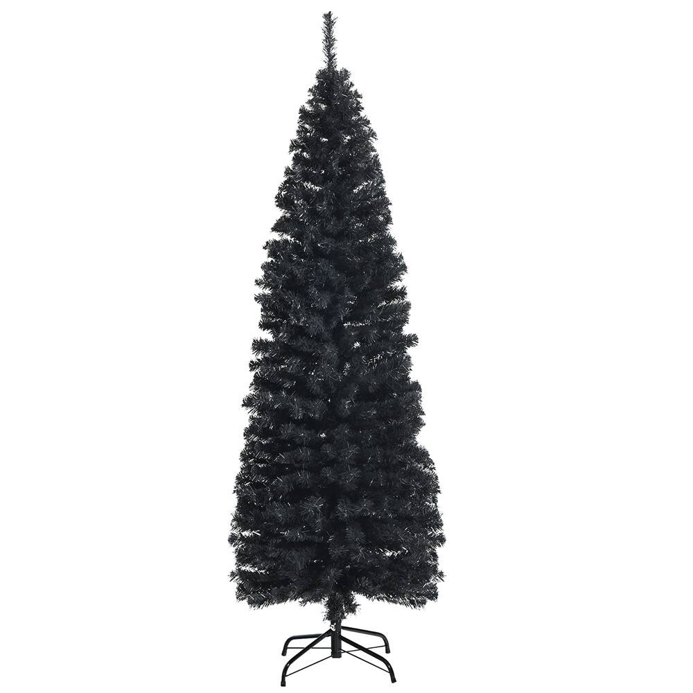 Costway 6ft. Unlit Black Slim Artificial Christmas Tree