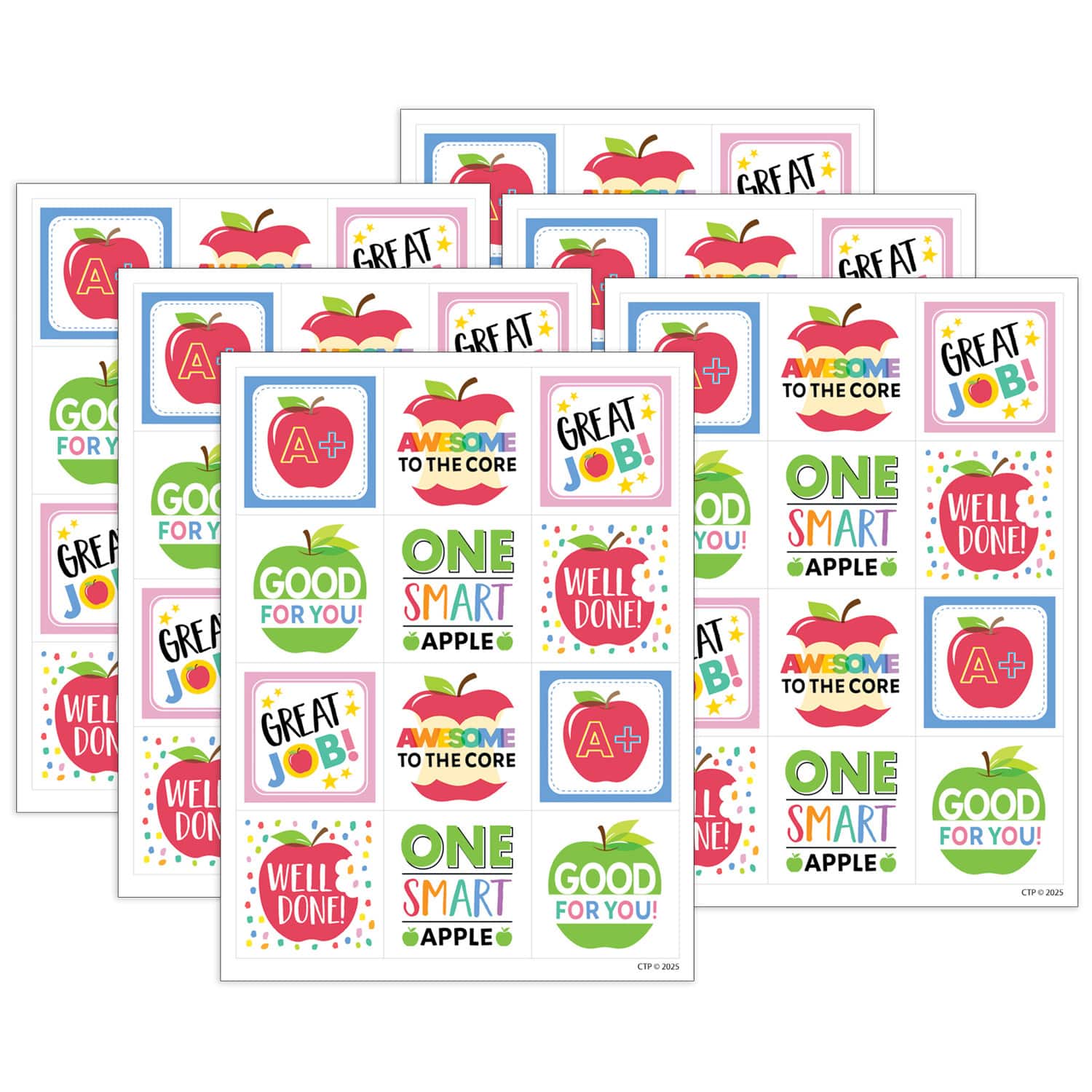 Creative Teaching Press® Apple Time Apple Reward Stickers, 6 Packs of 360