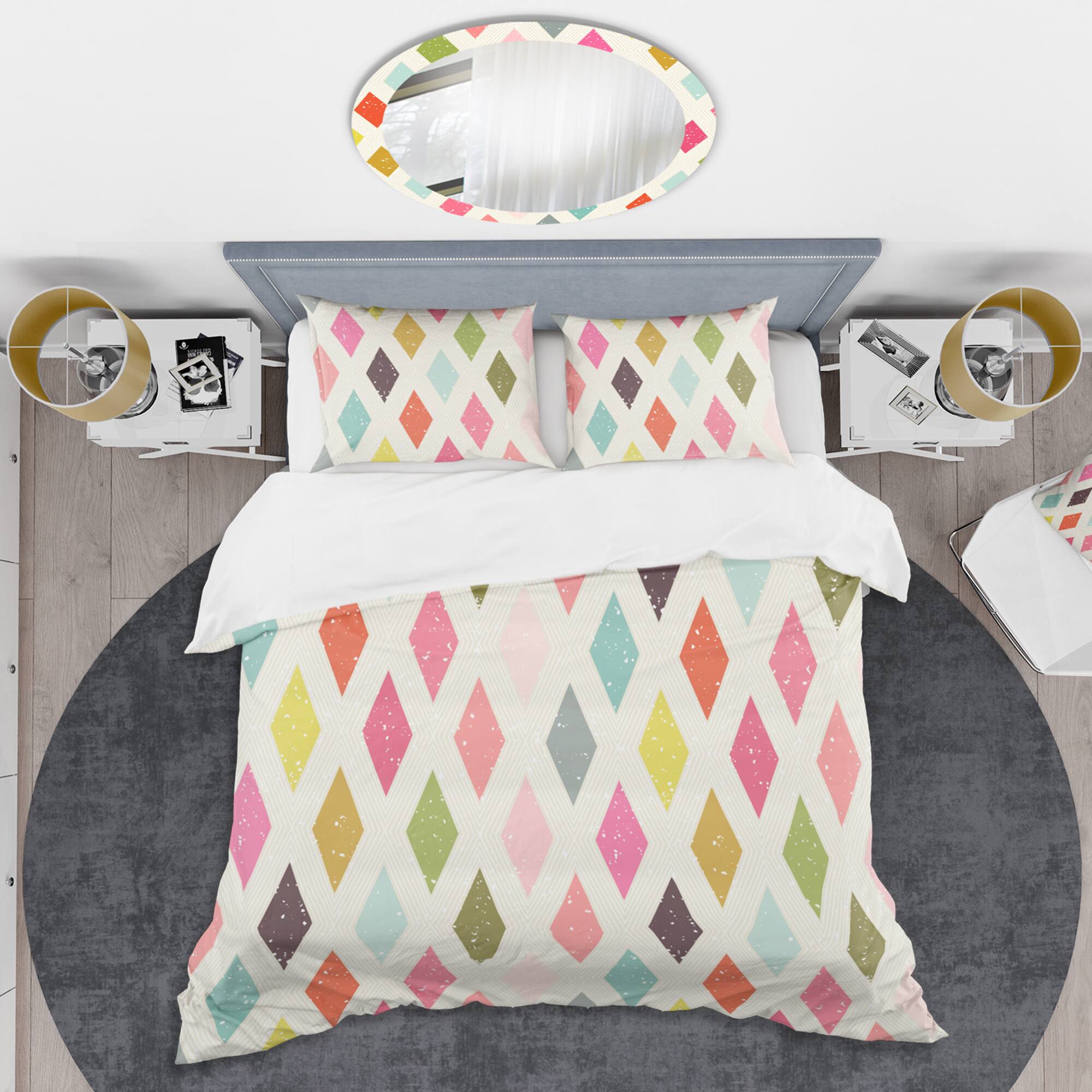 Designart &#x27;Diamond Retro III&#x27; Mid-Century Duvet Cover Set