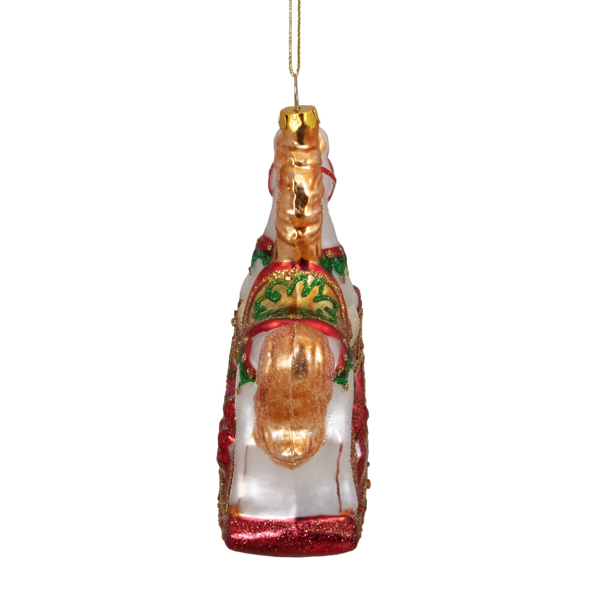 5&#x22; Glass Traditional Rocking Horse with Gifts Ornament