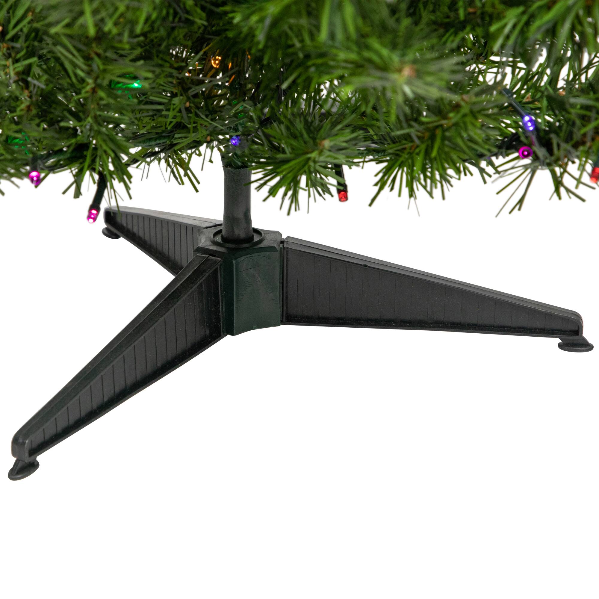 3ft. Pre-Lit Canadian Pine Medium Artificial Christmas Tree, Multicolor LED Lights