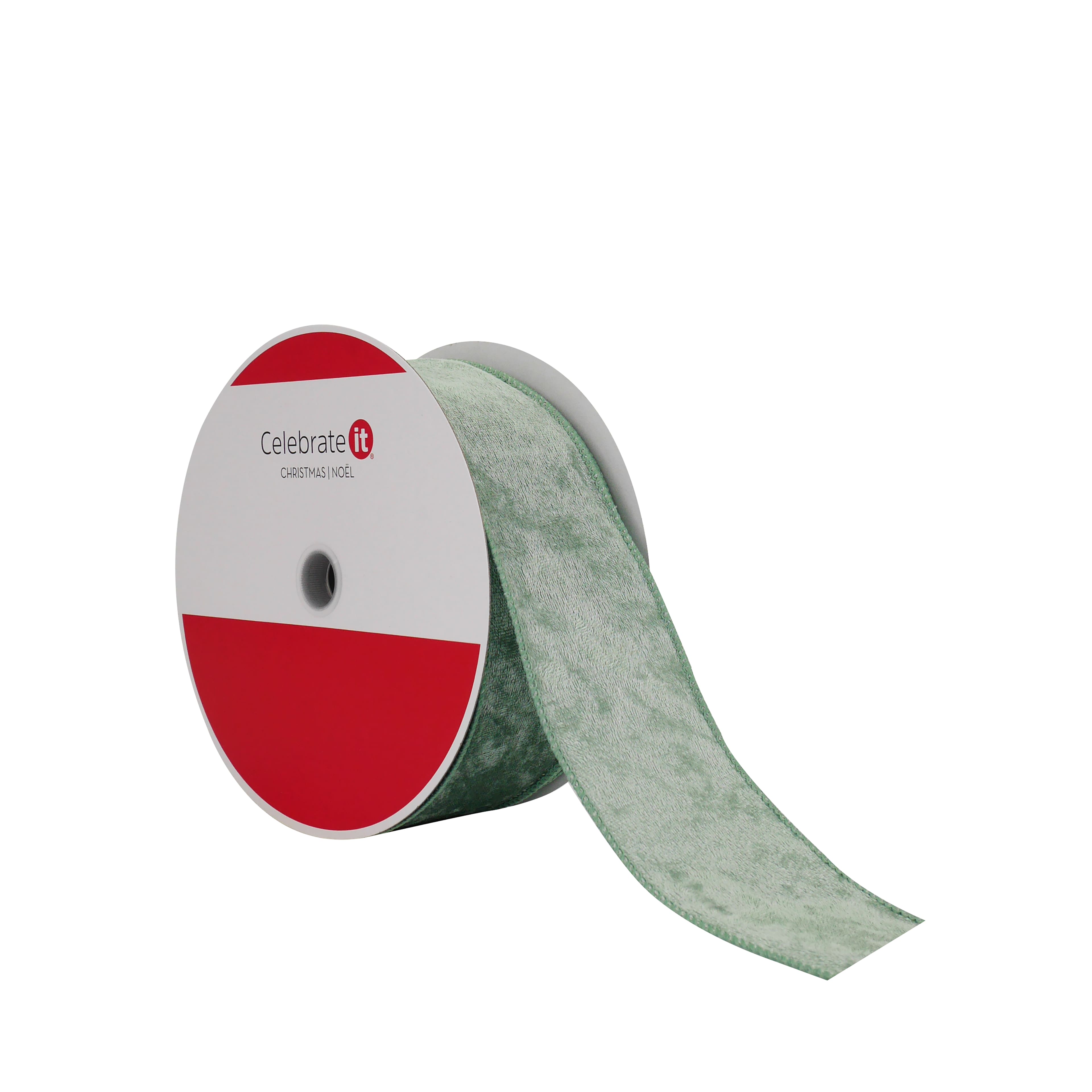2.5&#x22; x 60ft. Sage Velvet Wired Jumbo Ribbon by Celebrate It&#xAE;