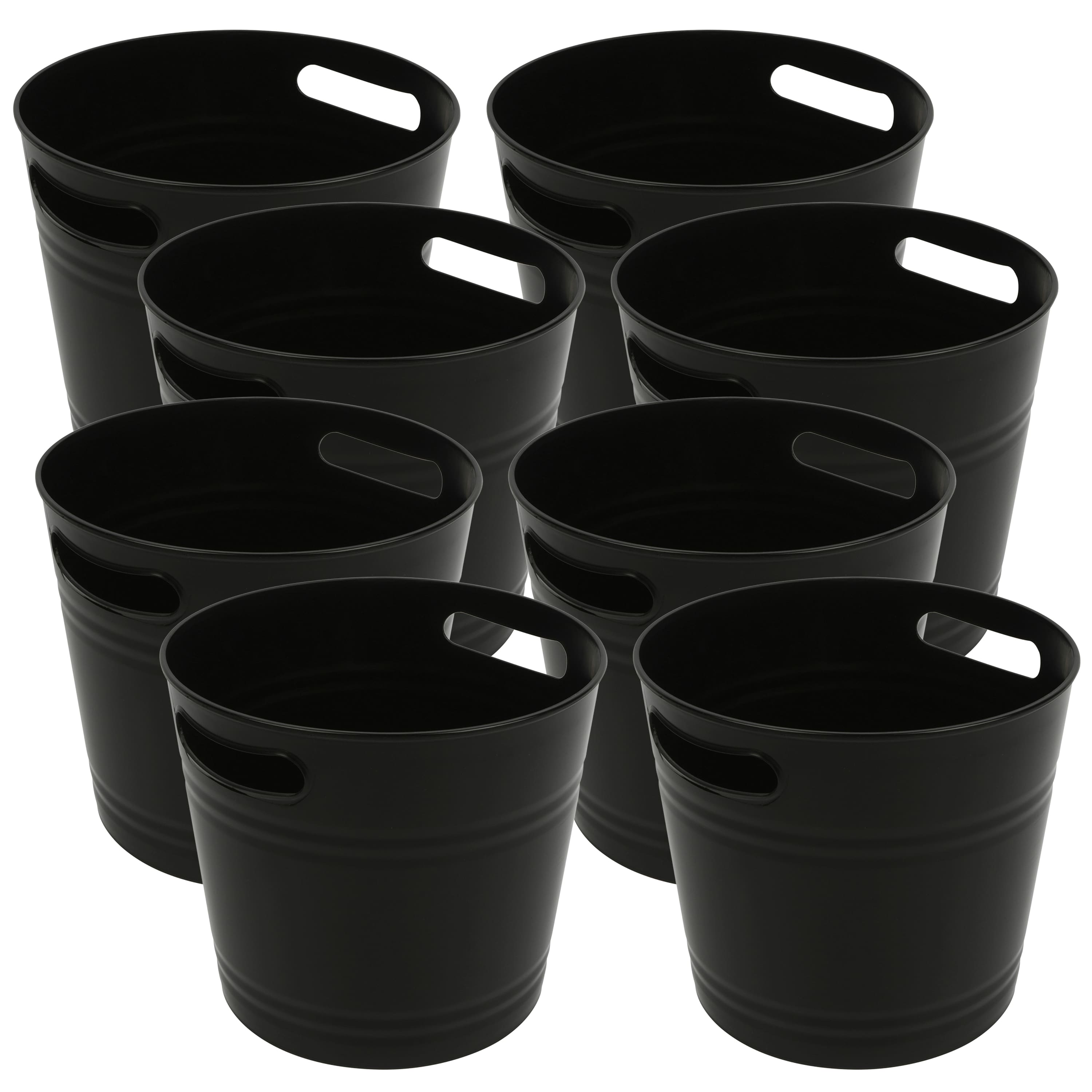 8 Pack: 9.5&#x22; Black Plastic Ice Pail by Celebrate It&#x2122;