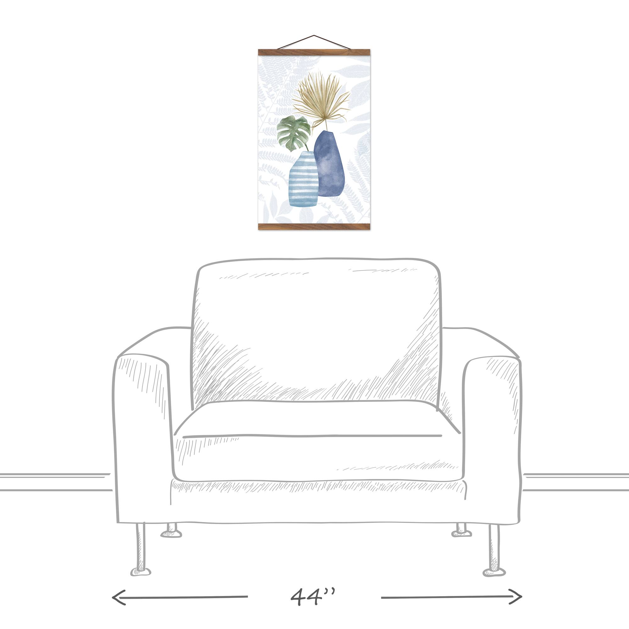 Tropical Plants Teak Hanging Canvas Wall Art