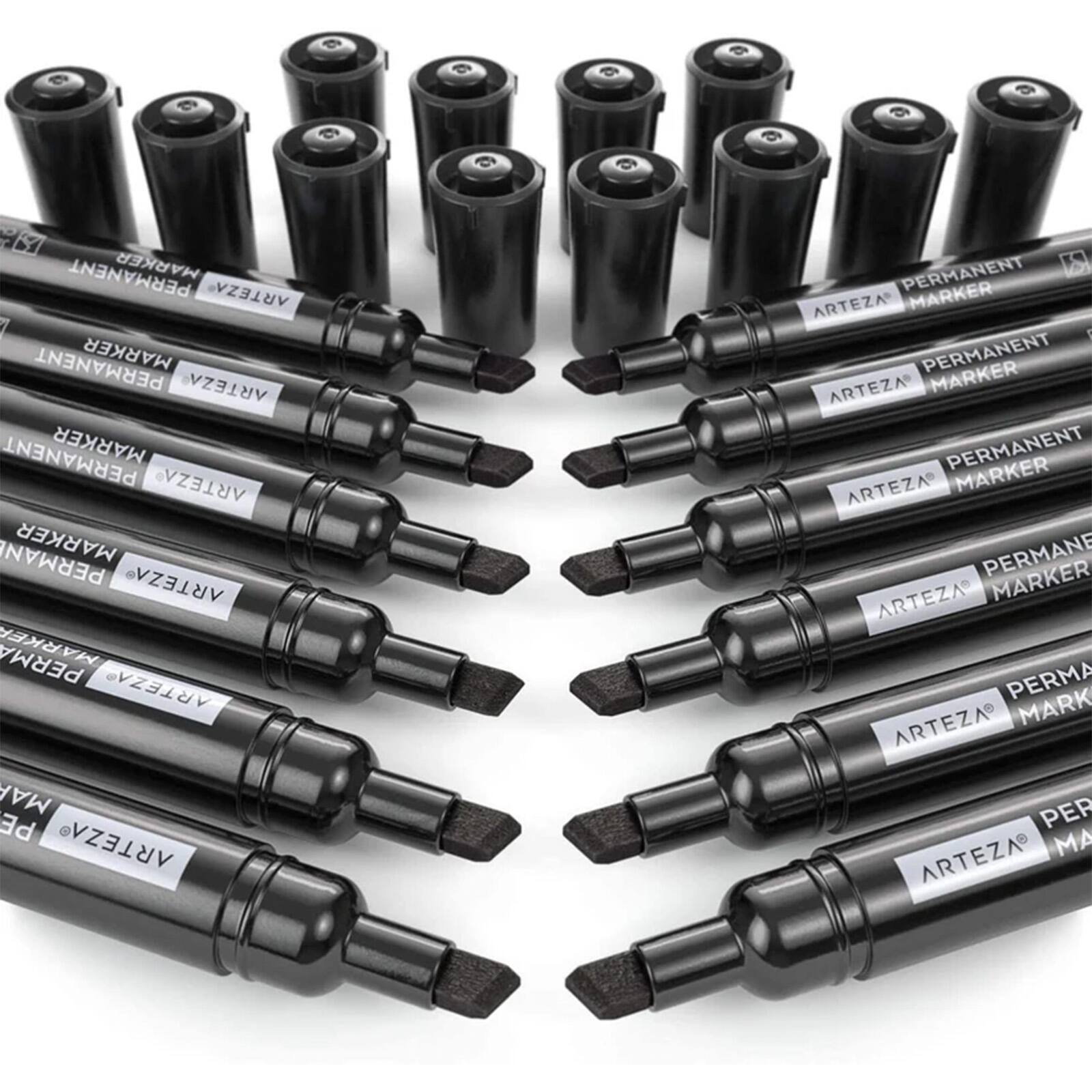 Arteza&#xAE; Black Chisel Tip Permanent Markers, 36ct.