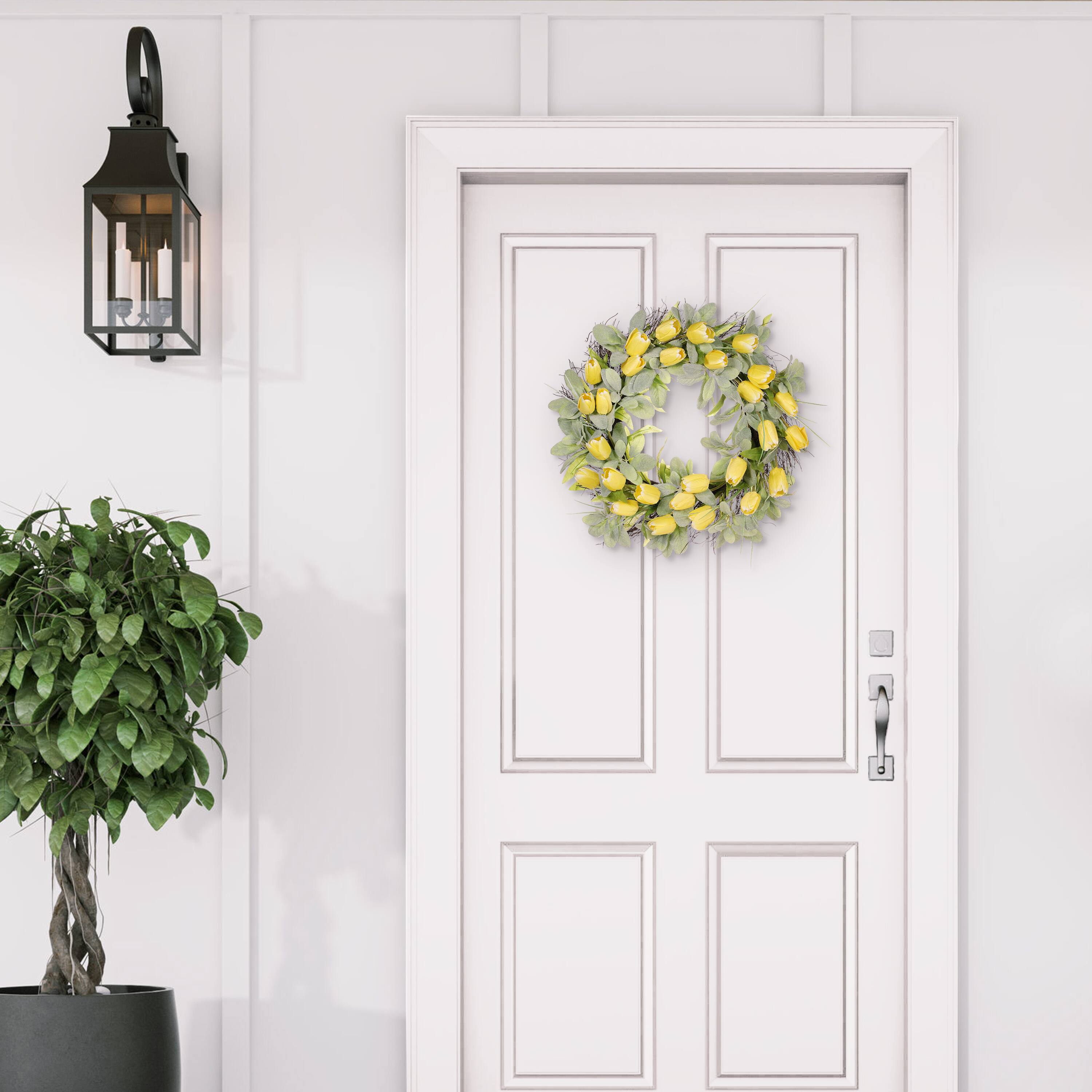 24" Yellow Spring Tulip Wreath