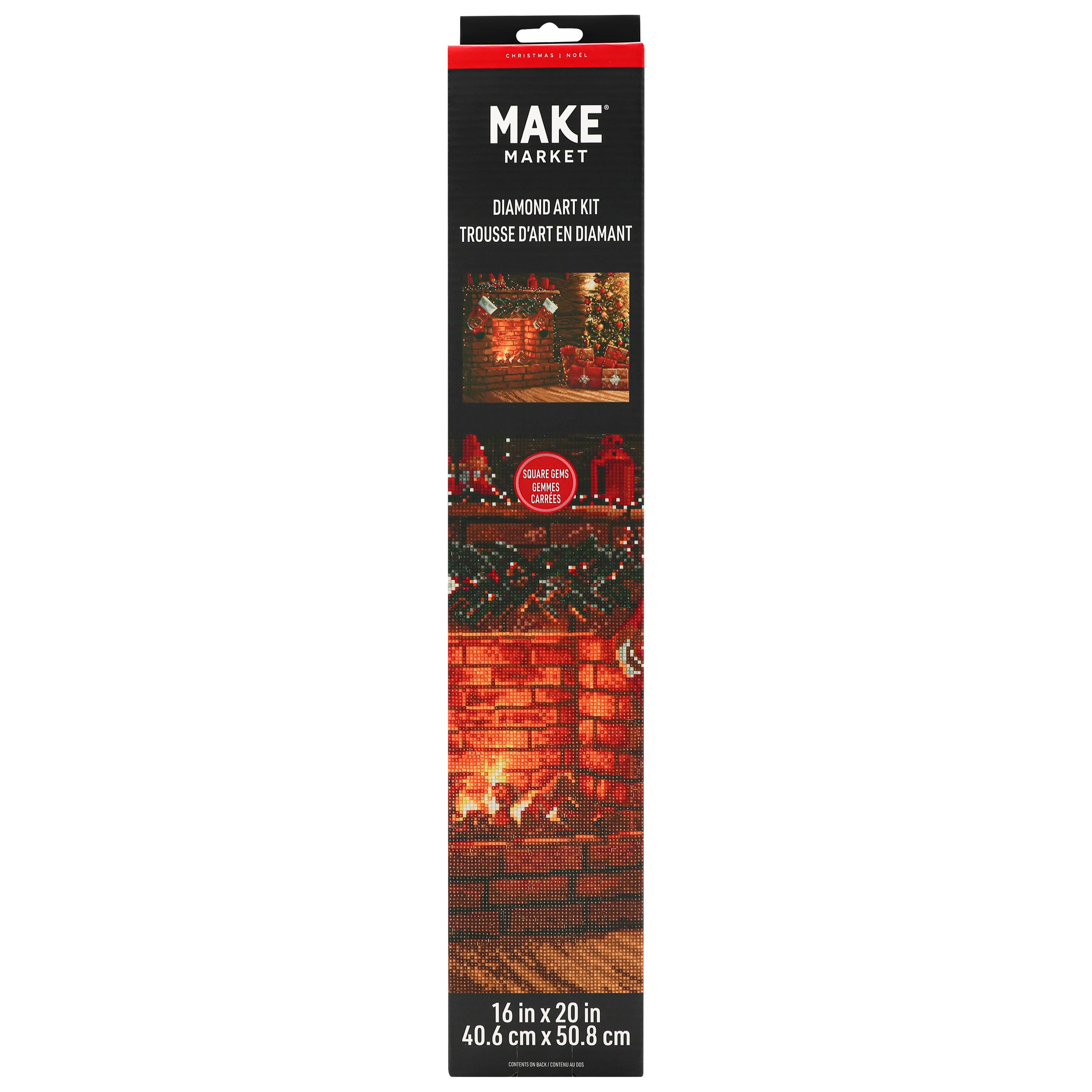 16&#x22; x 20&#x22; Fireplace Diamond Art Kit by Make Market&#xAE;