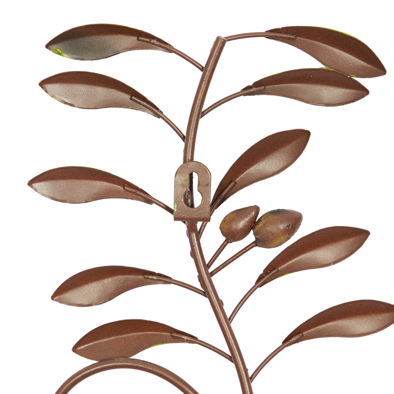 Green Metal Traditional Leaves Wall Décor Set
