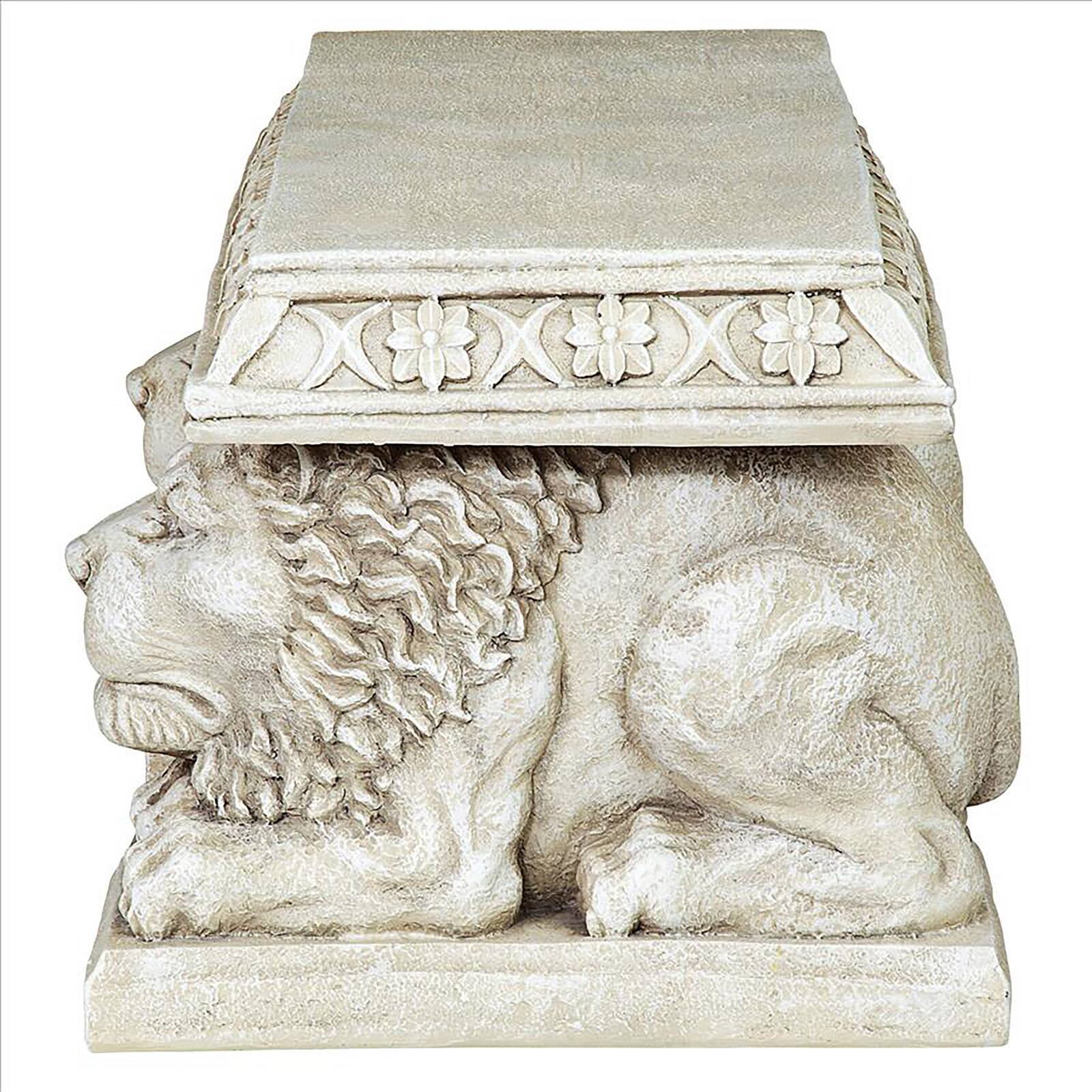 Design Toscano 15" Grand Lion of St. John's Square Sculptural Bench