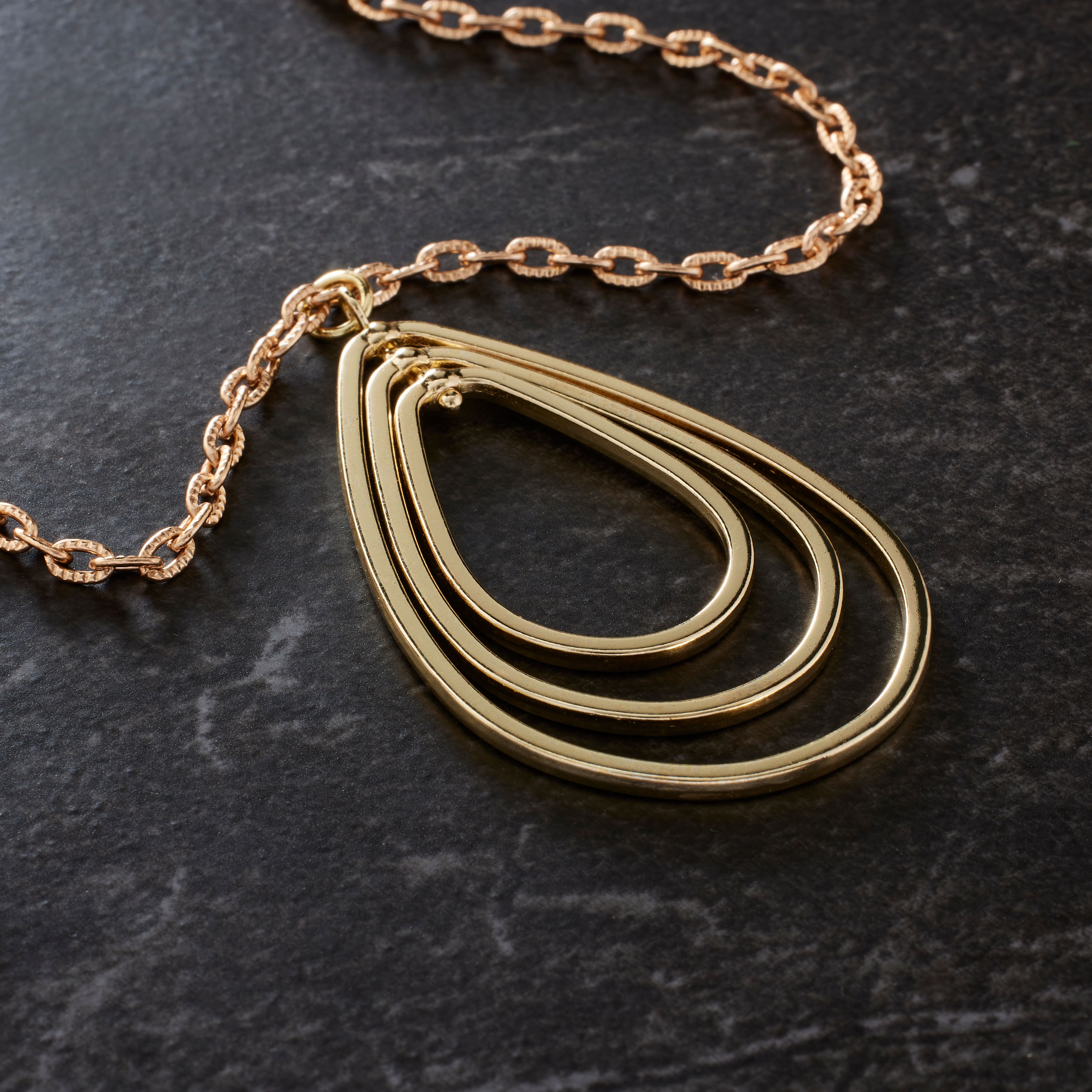 Gold Concentric Teardrop Pendant by Bead Landing™