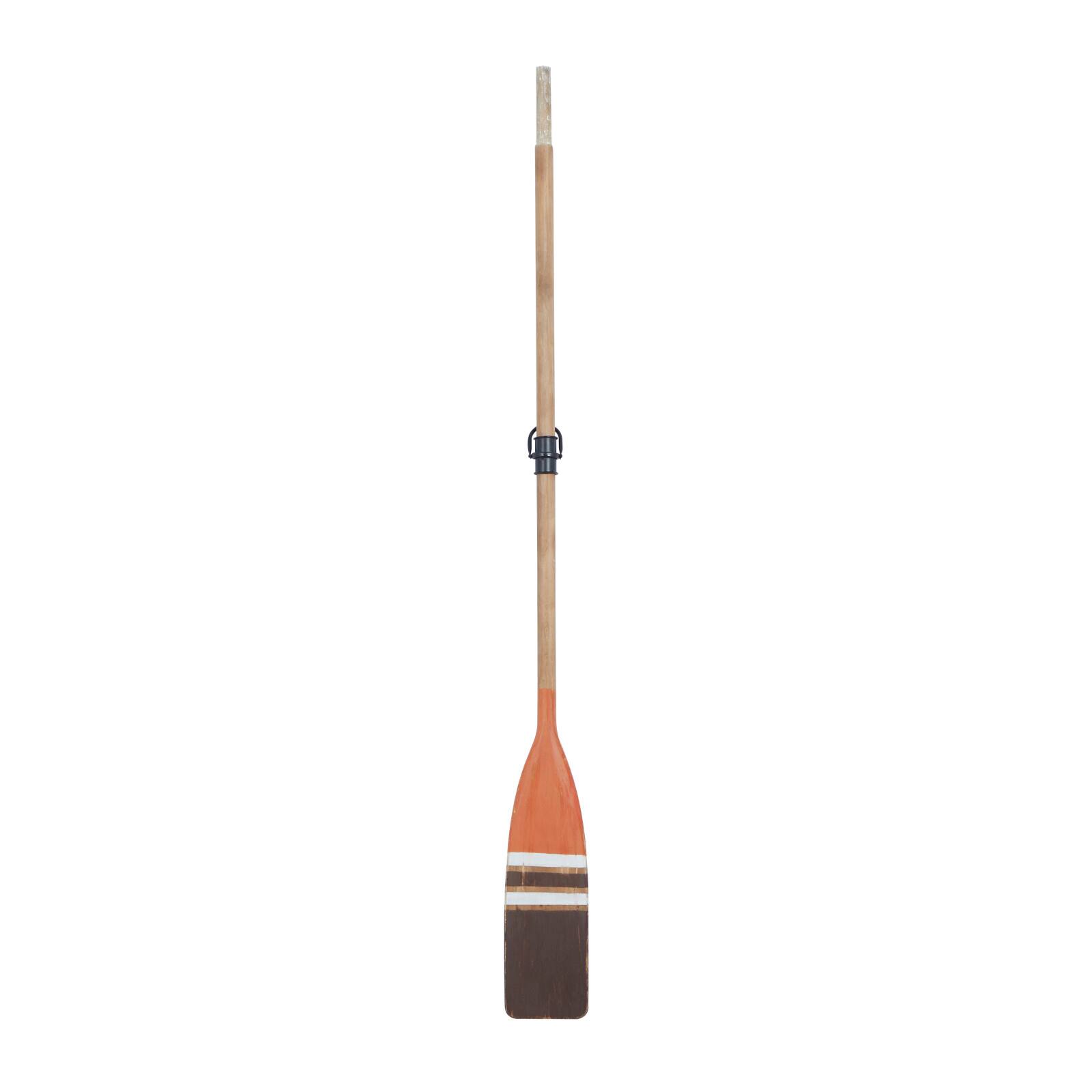Coastal Brown and Orange Wood Oar Wall Art, 61&#x22; x 6&#x22; x 2&#x22;