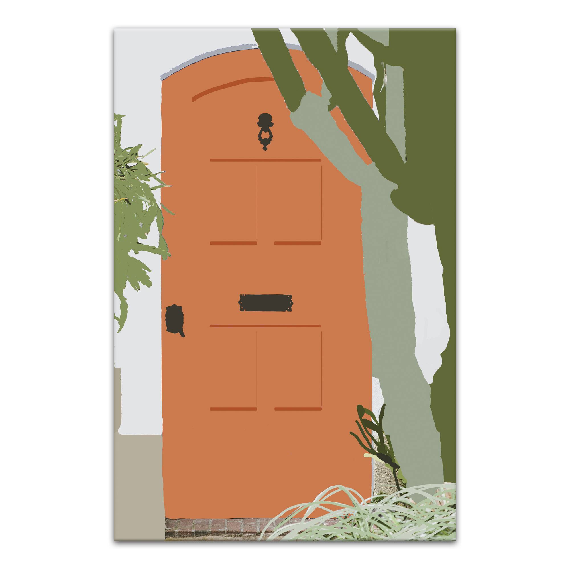 Door With Cactus 24&#x22; x 36&#x22; Canvas Wall Art