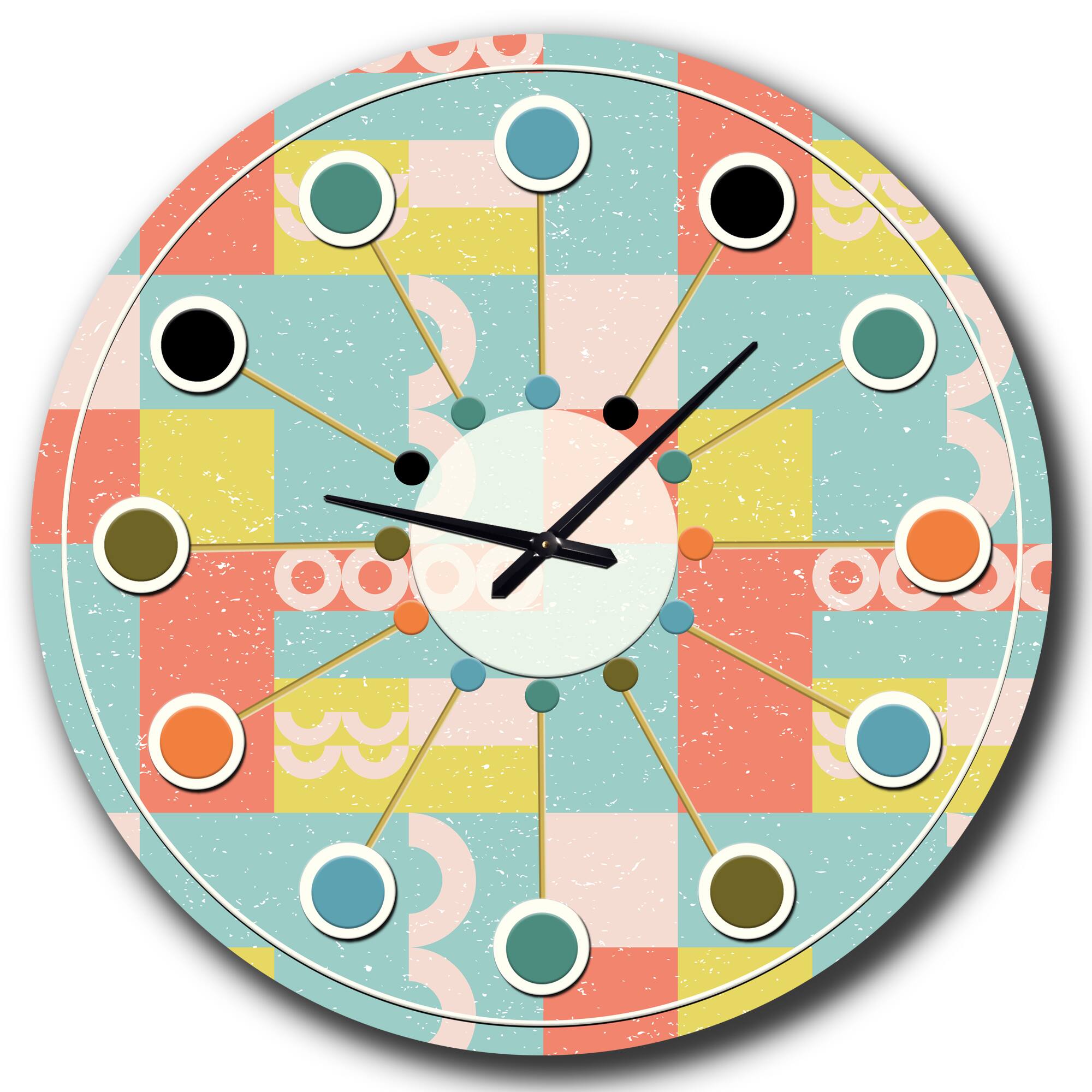 Designart &#x27;Retro Abstract Design Iii Mid-Century Modern Wall Clock