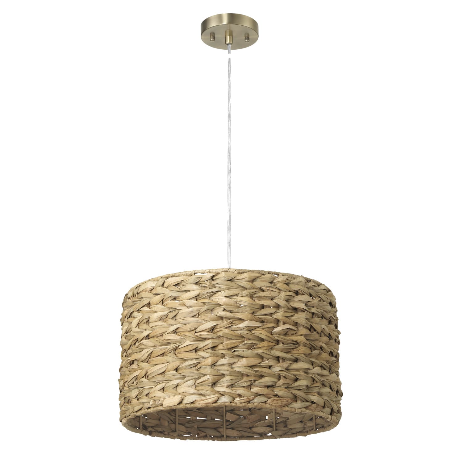 Hello Honey® Bella Natural Metal & Handwoven Wicker Drum Ceiling Light