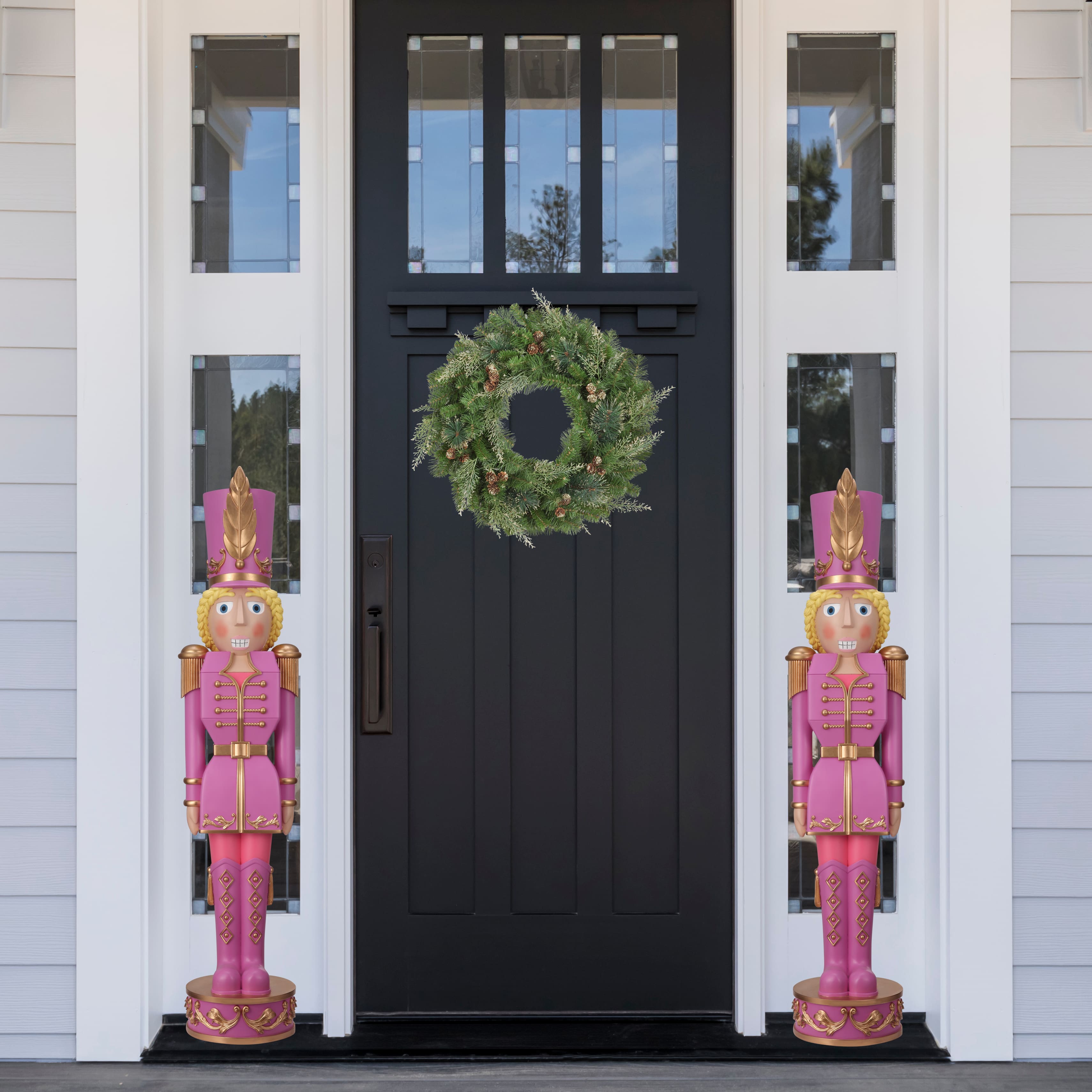 Haute Decor 48&#x22; Purple &#x26; Gold Decorative Christmas Nutcracker