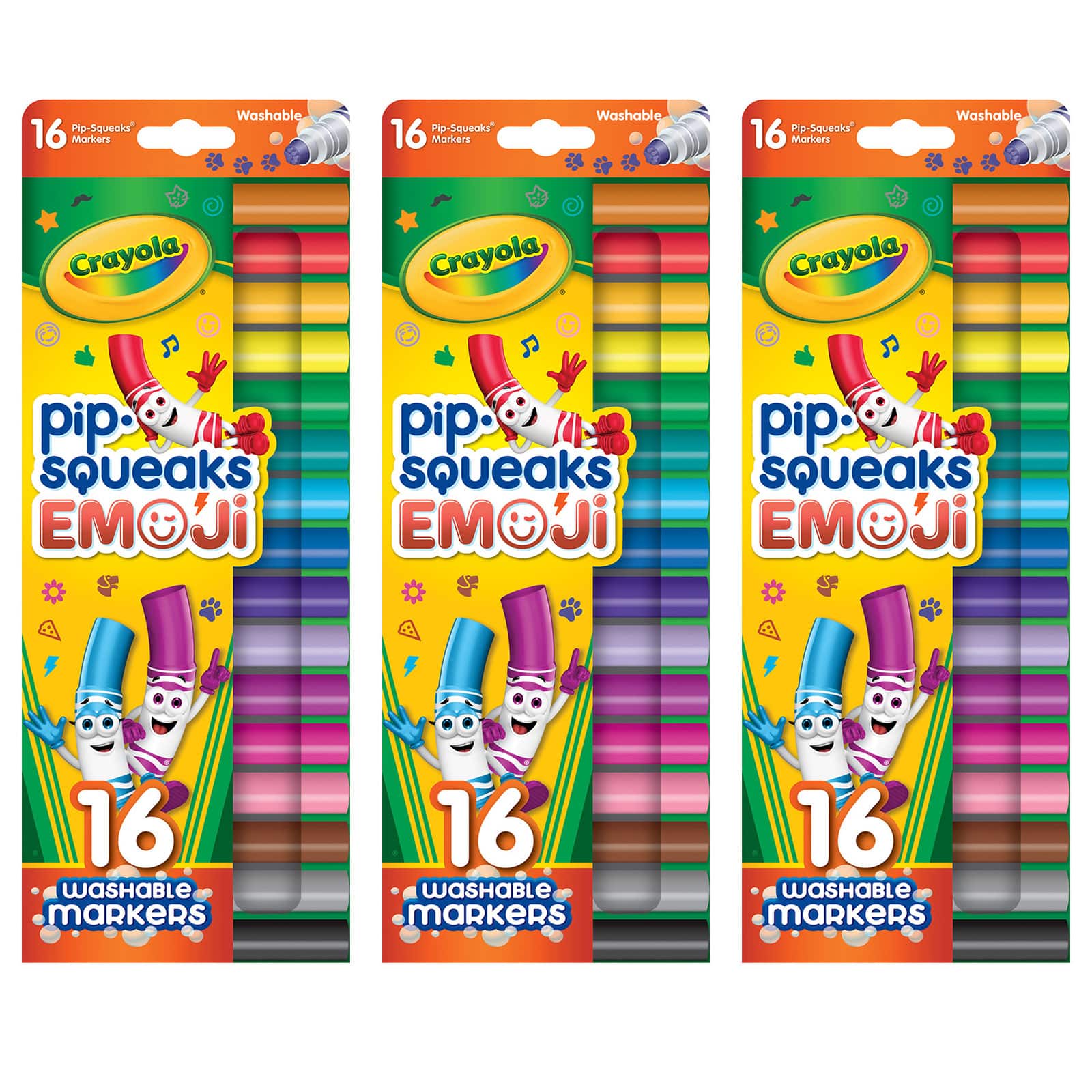 Crayola&#xAE; Pip Squeaks Stamper Markers, 3 Packs of 16