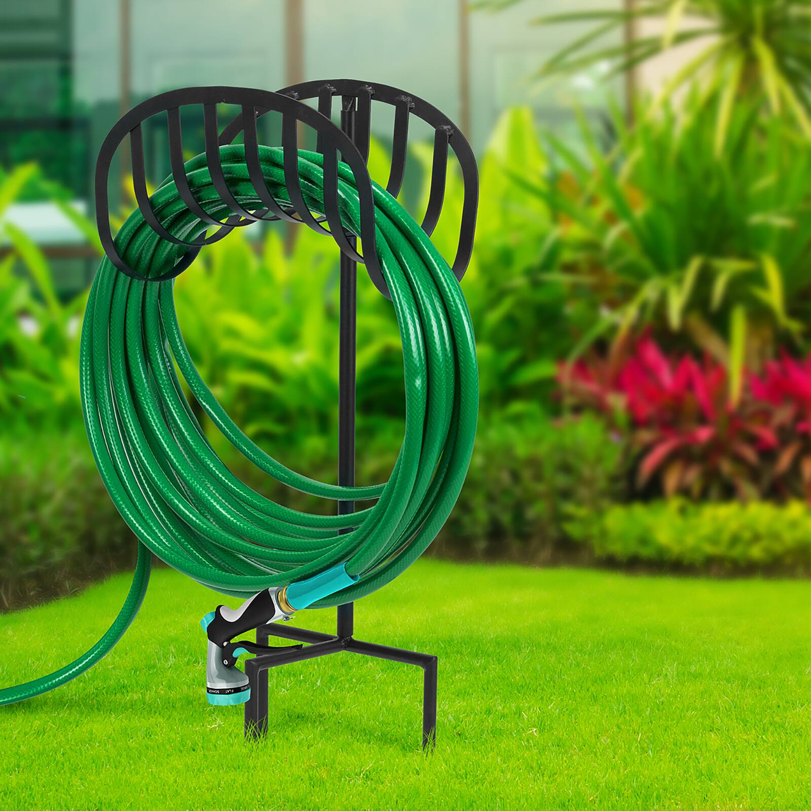 Sorbus Garden Hose Holder with 3-Prong Stake