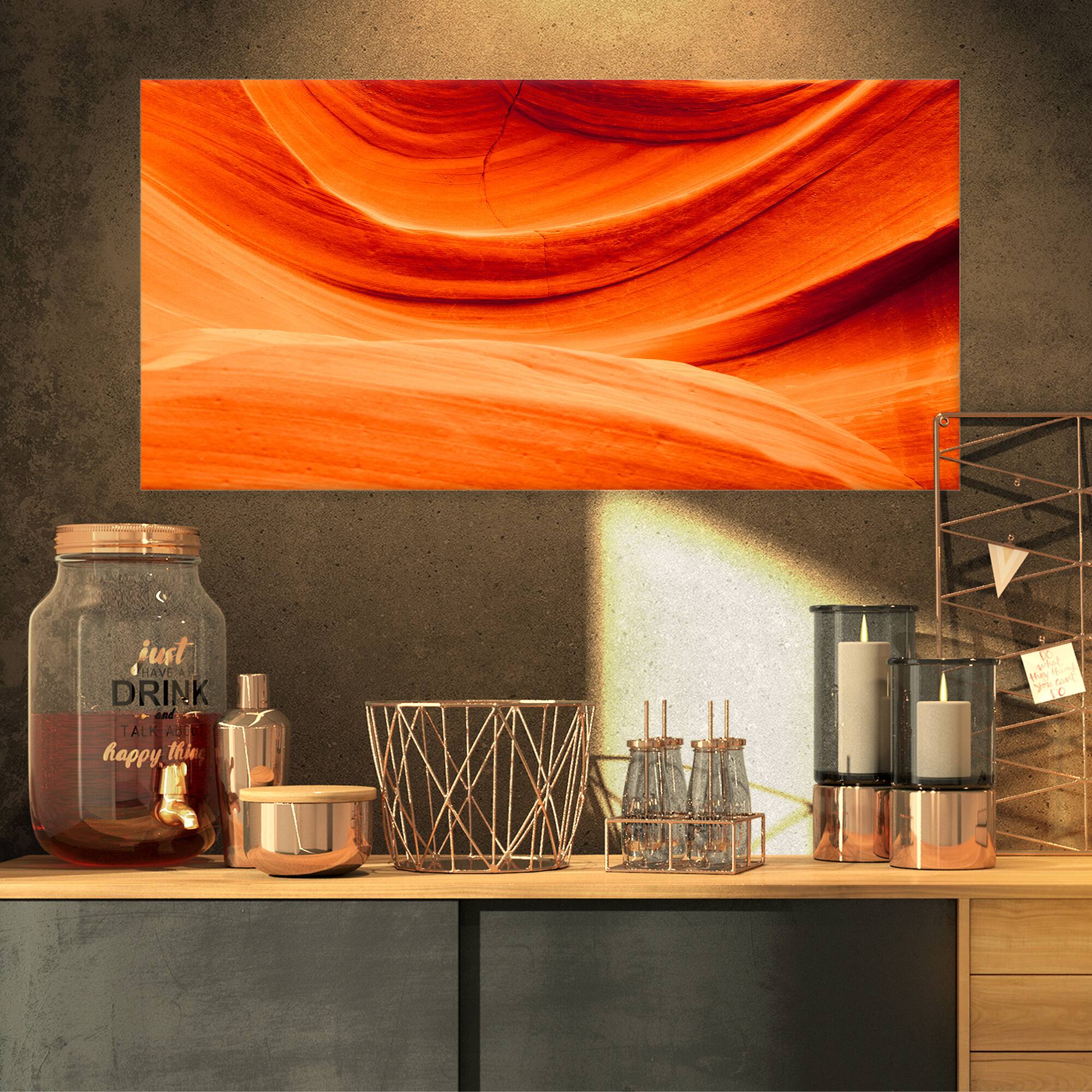 Designart - Antelope Canyon Orange Wall - Landscape Photography Canvas Print