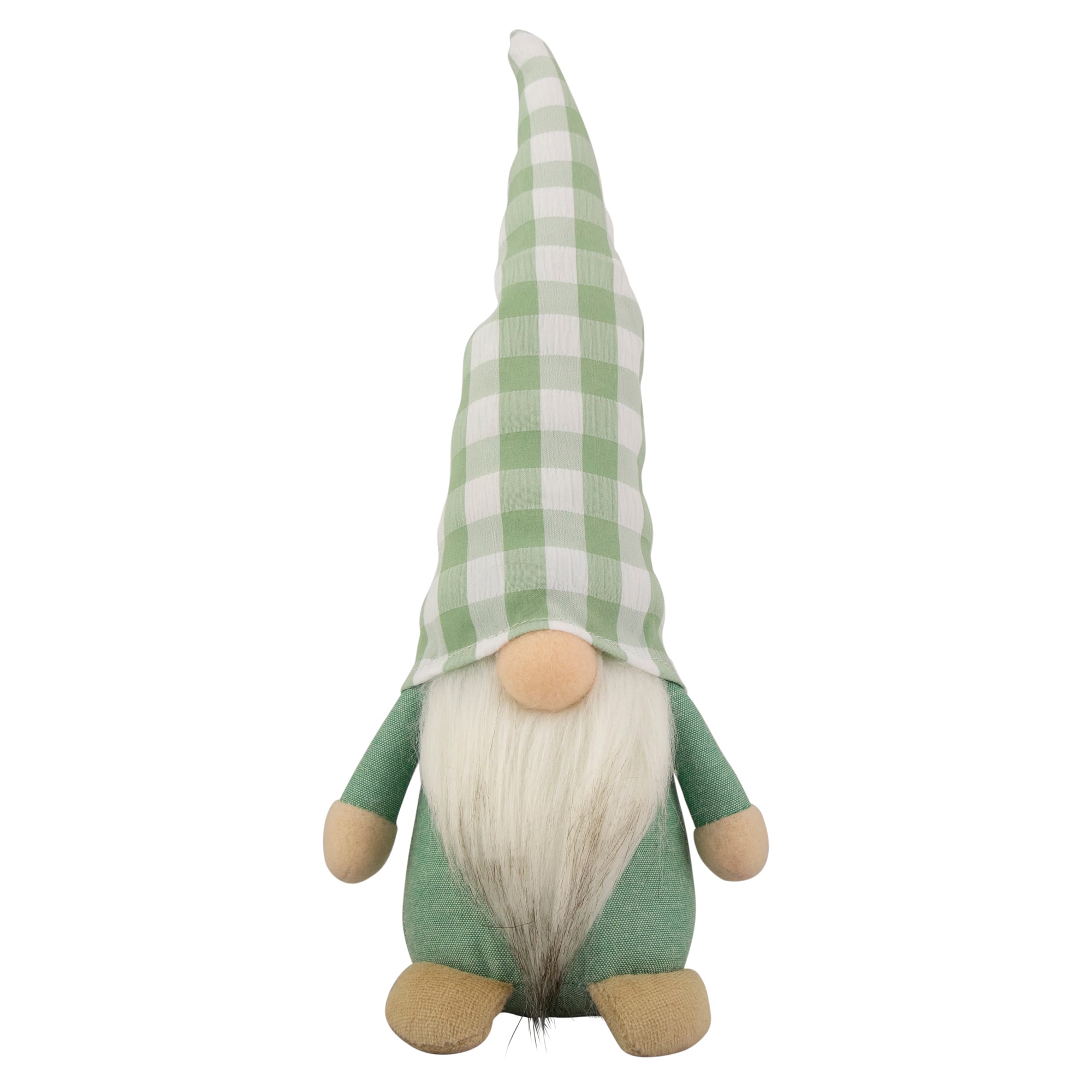 12&#x22; Spring Gnome with Green Plaid Hat