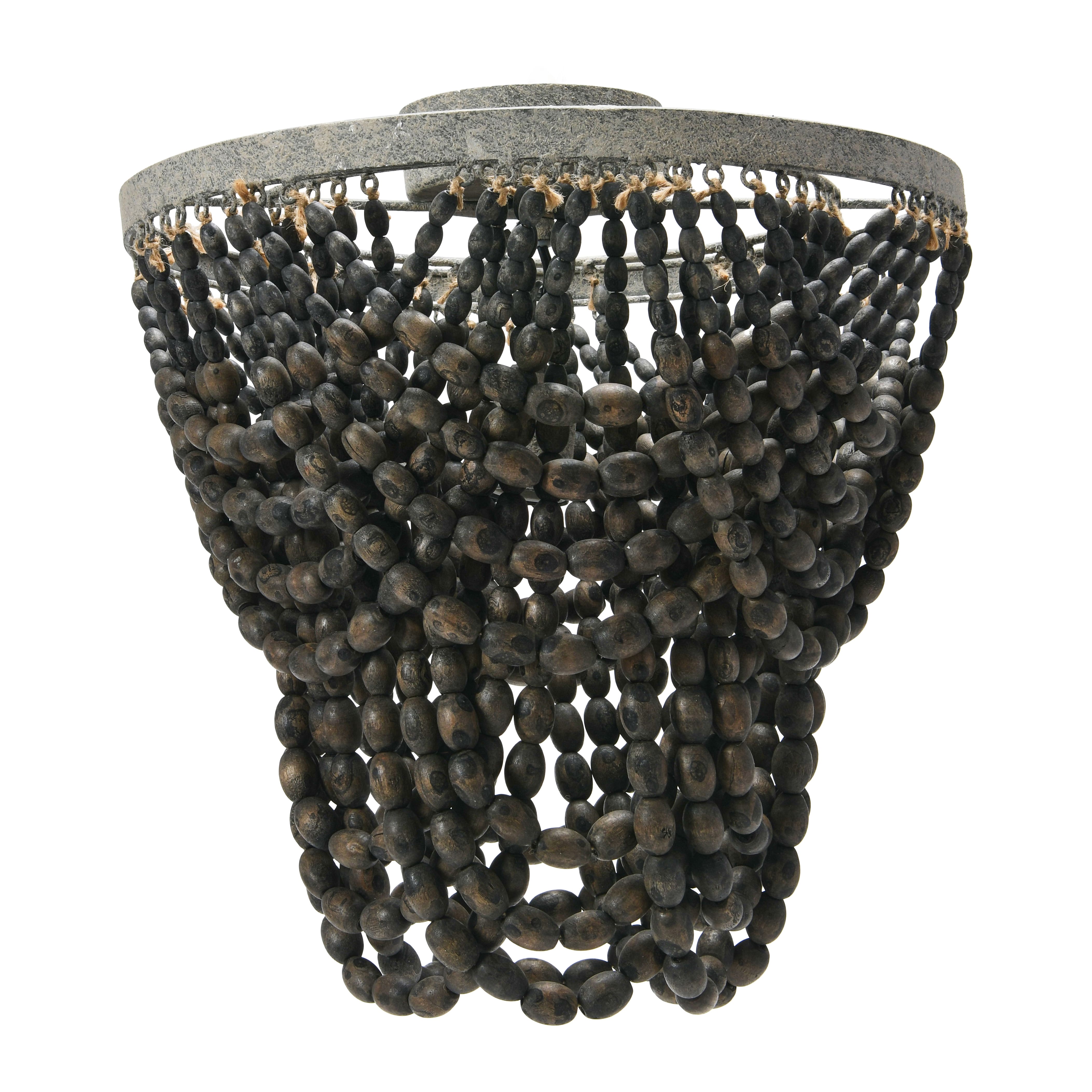 Hello Honey® 2-Tier Draped Wood Bead Semi-Flush Mount Ceiling Light