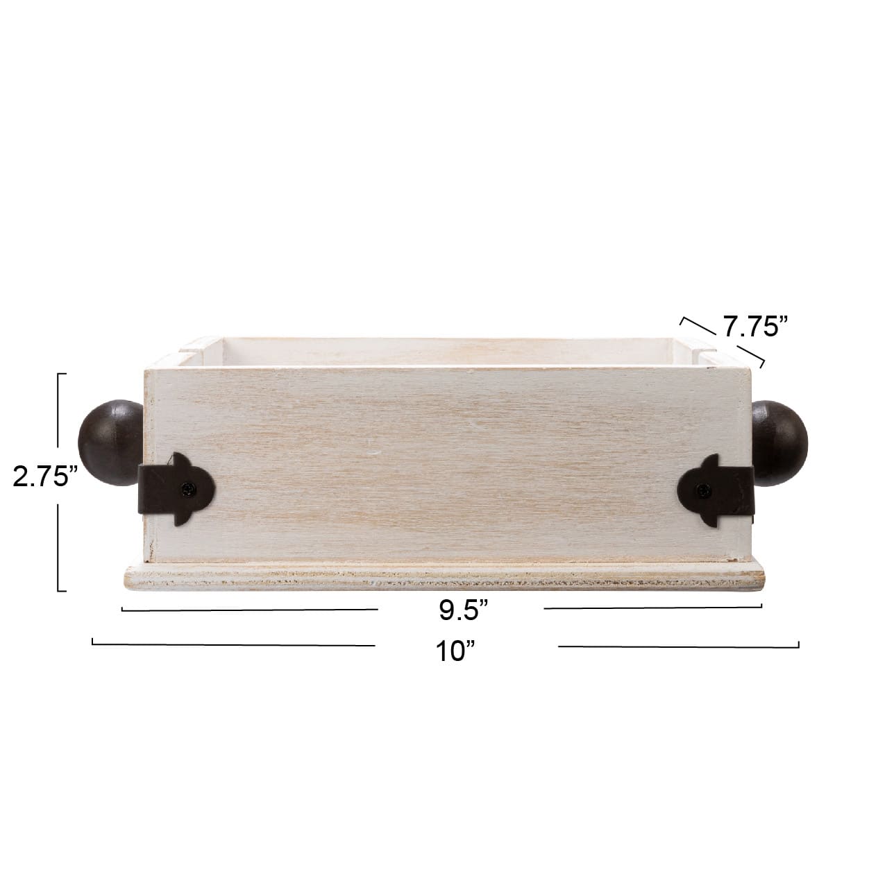 Hello Honey&#xAE; 9.5&#x22; Whitewashed Farmhouse Square Wood &#x26; Metal Napkin Holder