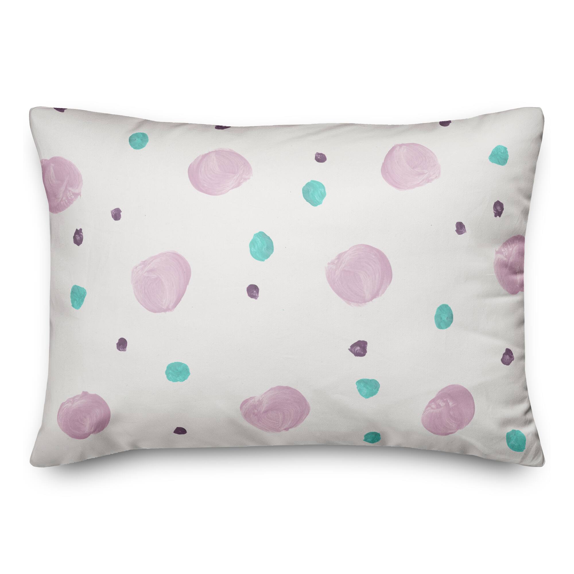 Pink Dots On White Indoor/Outdoor Pillow