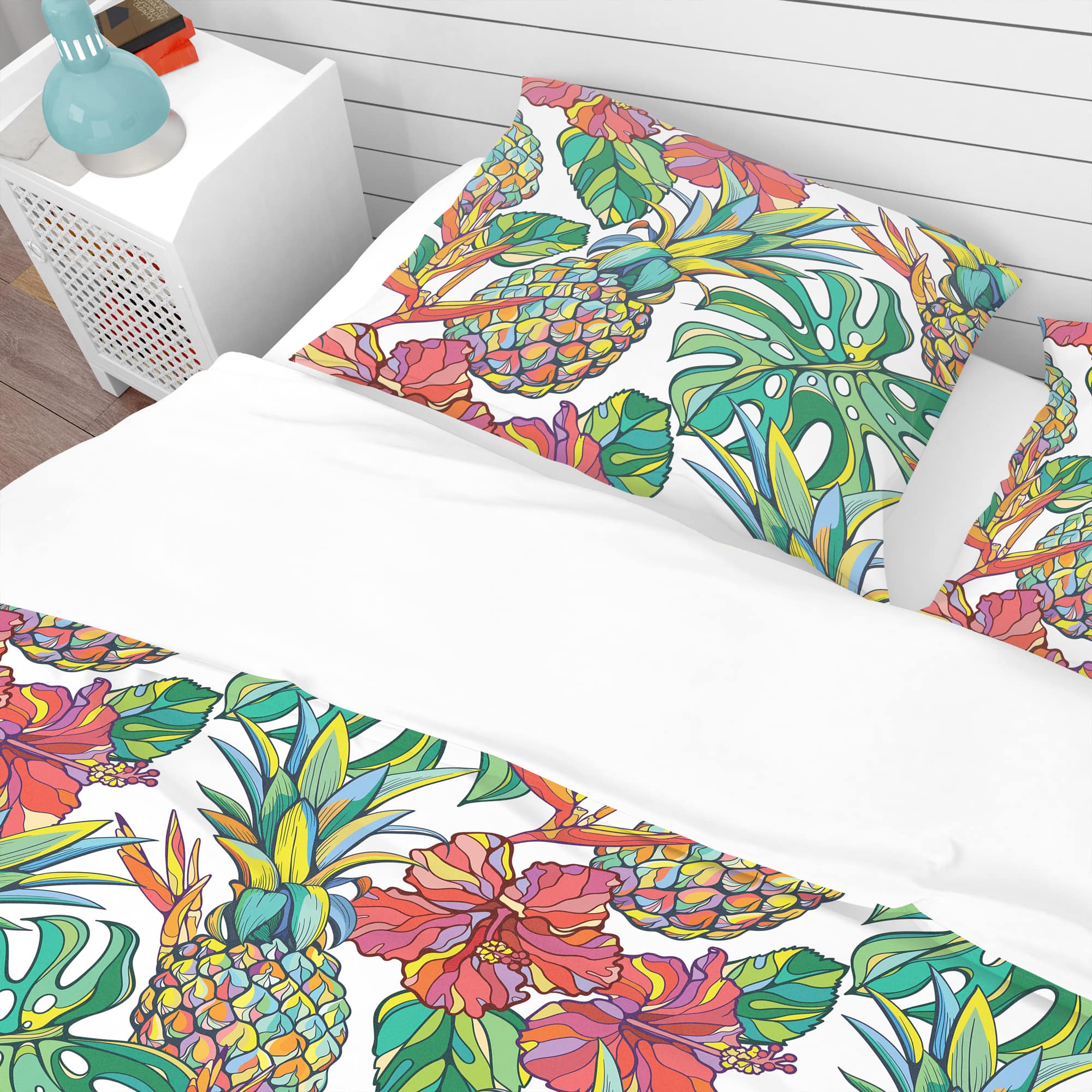 Designart 'Colorful Tropical Pattern' Tropical Bedding Set - Duvet Cover & Shams