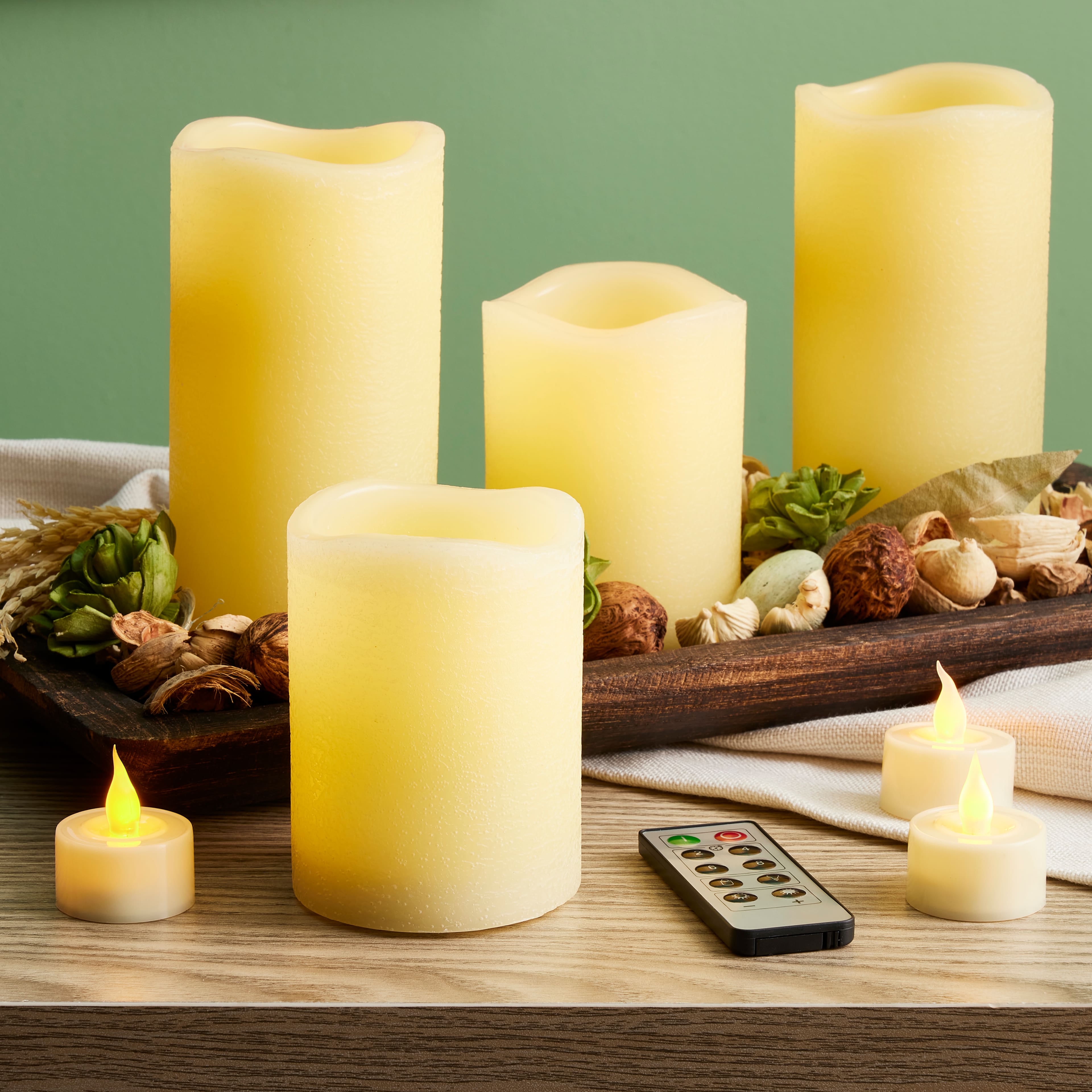 Basic Elements™ Ivory LED Candle Set with Remote By Ashland®