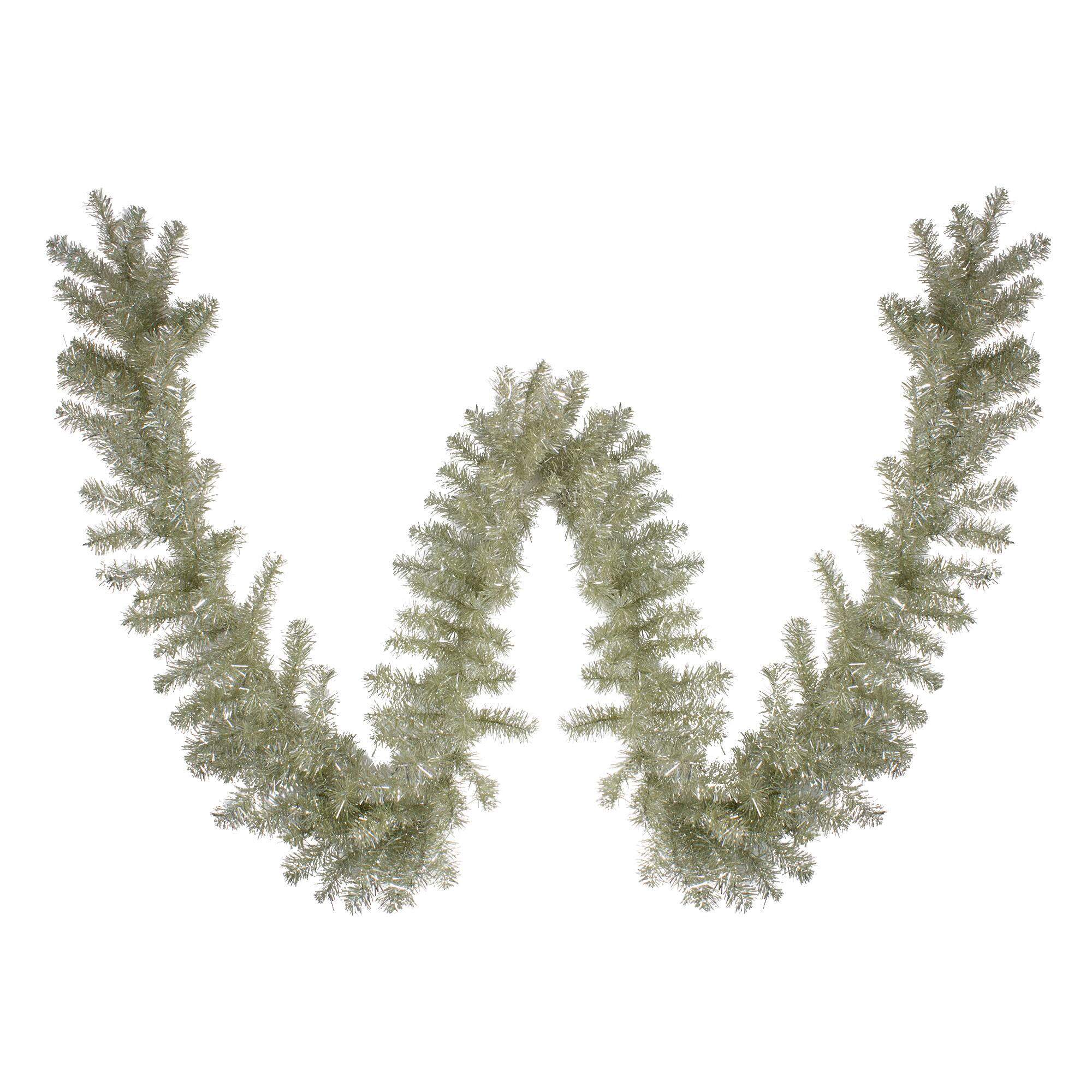 9ft. Champaign Gold & Silver Finish Christmas Tinsel Garland