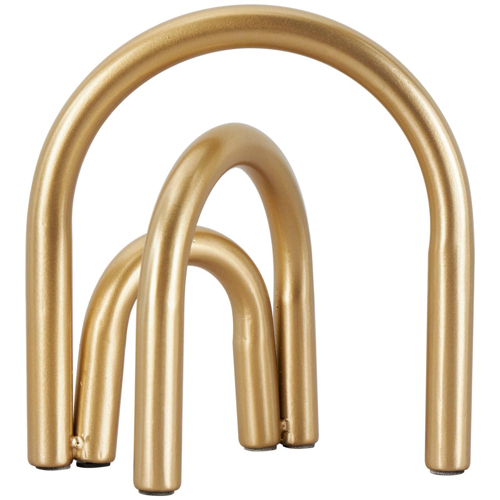 8&#x22; Gold Metal Geometric Overlapping Arch Sculpture