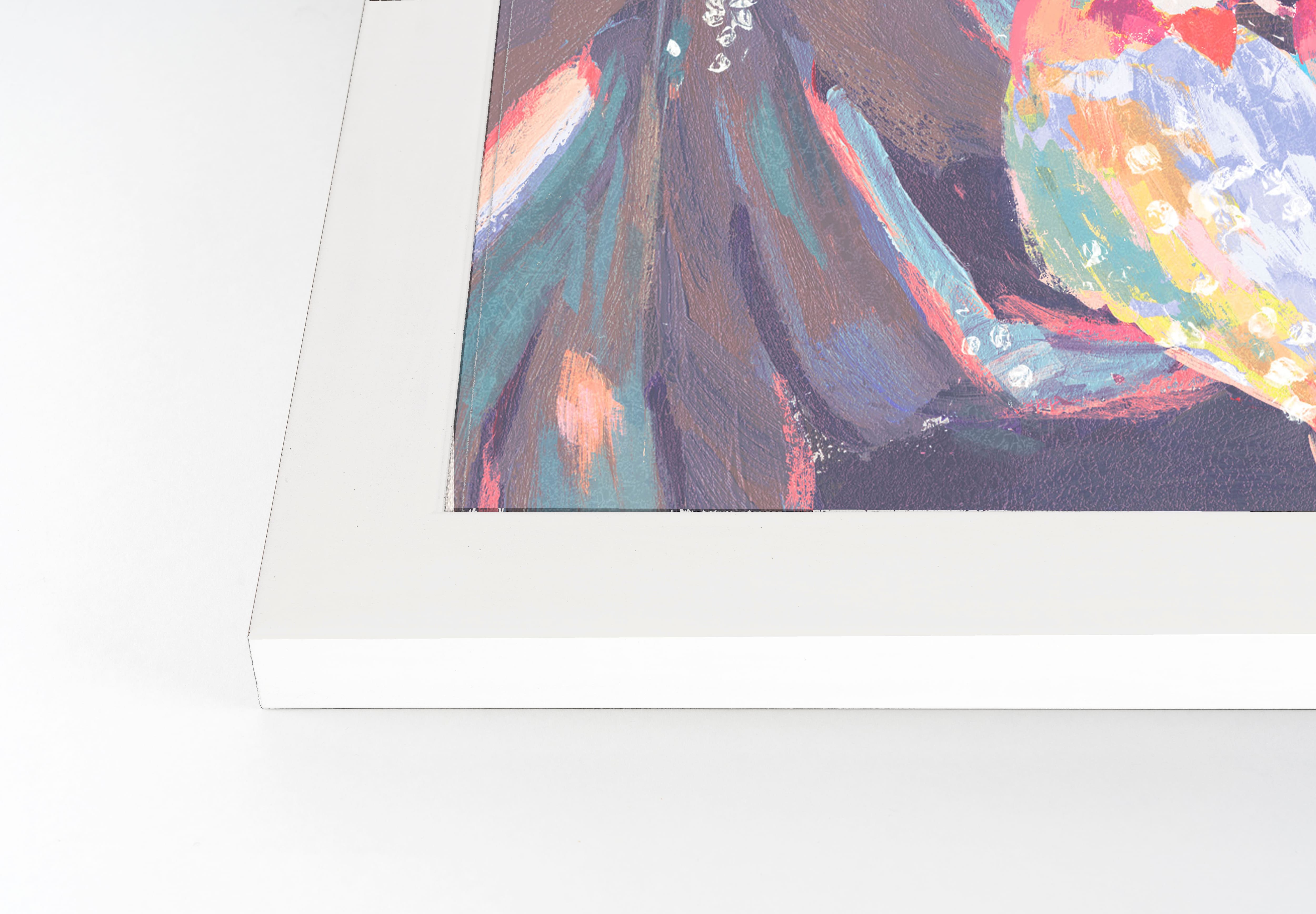 Tropical Birds 16" x 16" White Framed Print Under Plexiglass