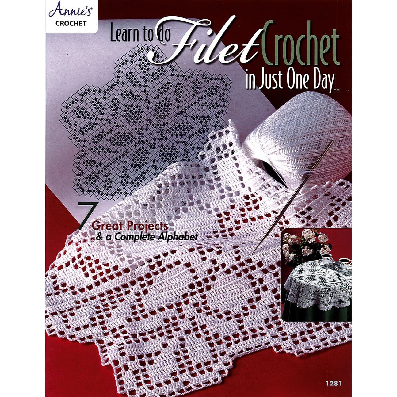 Annie's Learn To Do Filet Crochet Just One Day Book