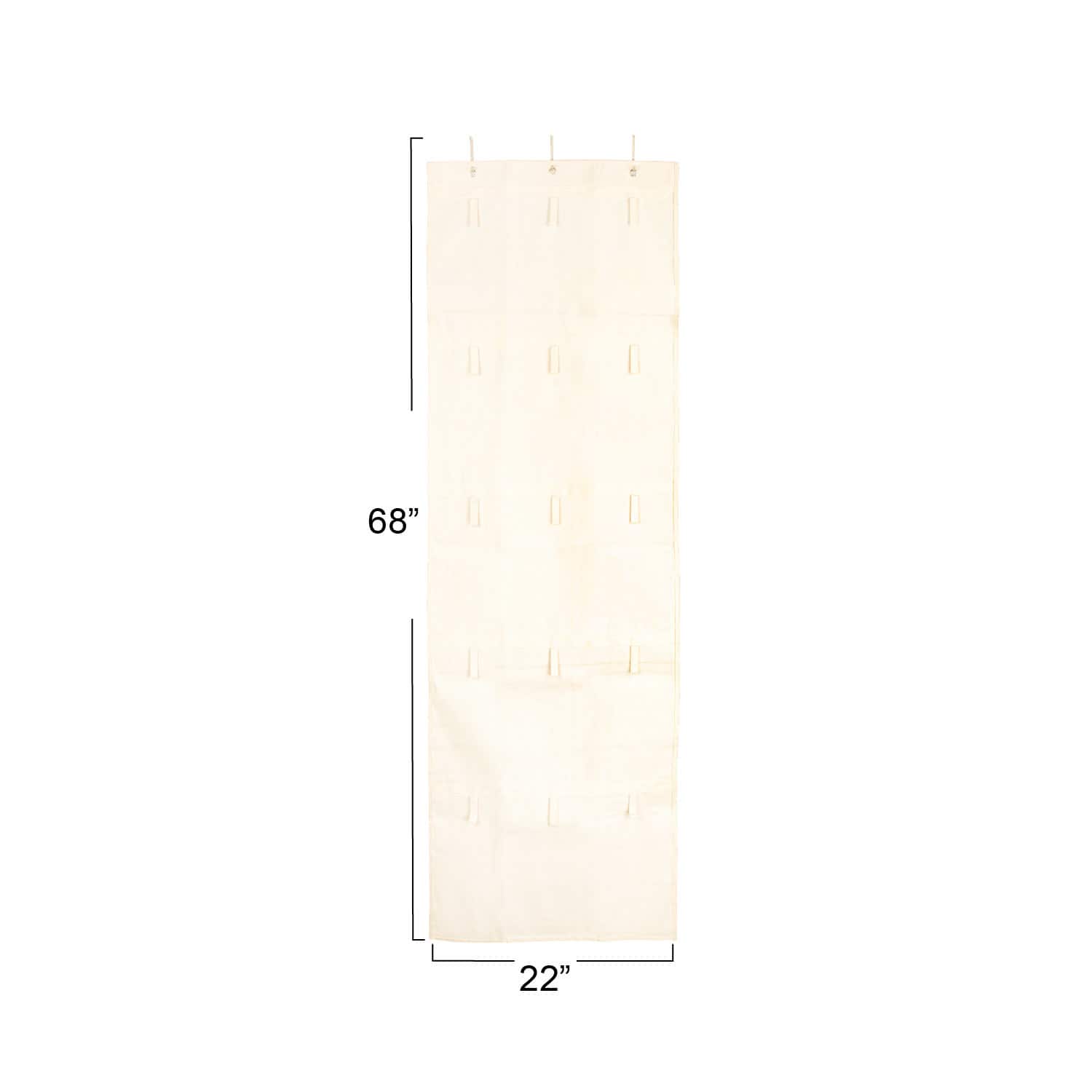 Household Essentials 68" Natural Cotton Over the Door Cap & Hat Organizer