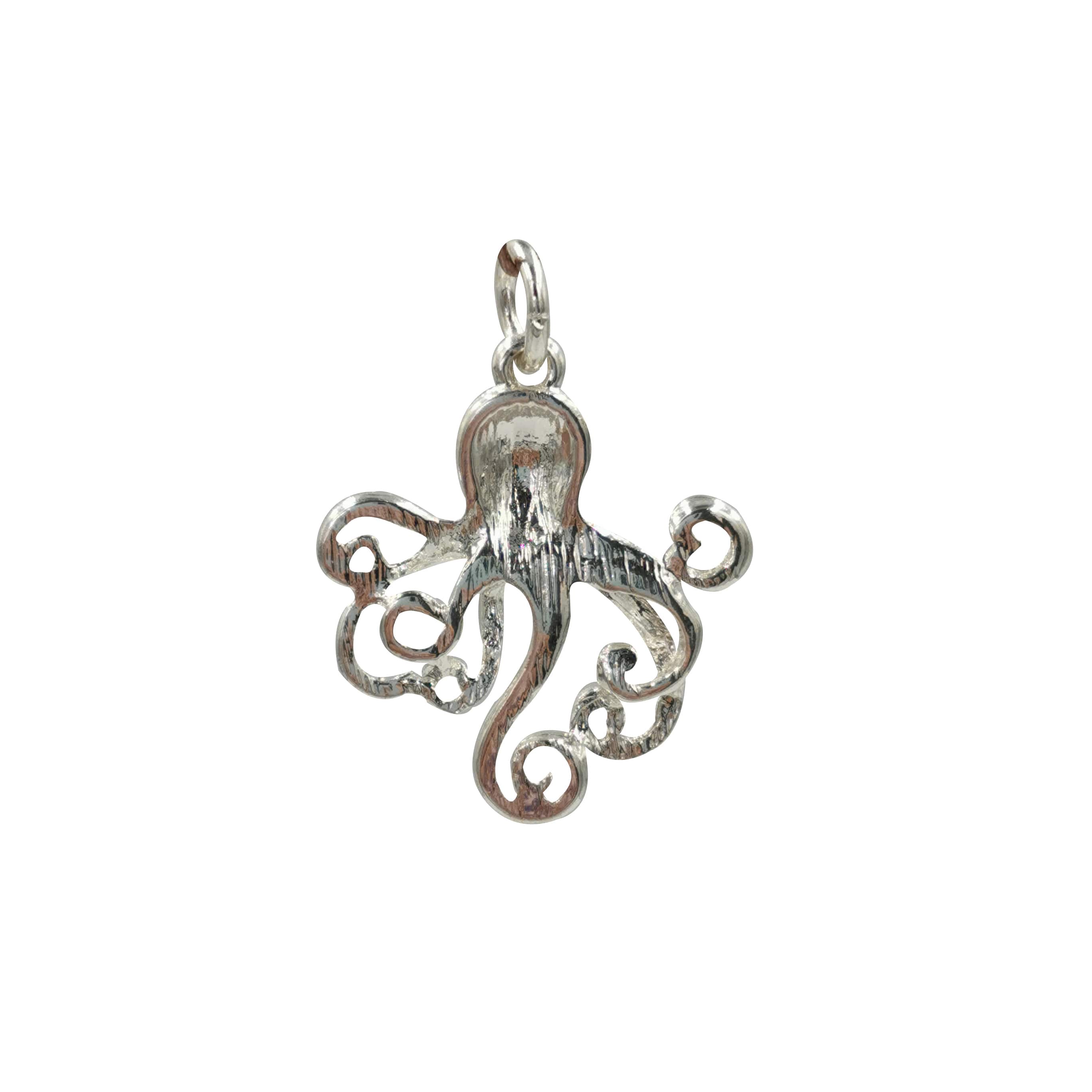 12 Pack: Charmalong™ Silver Plated Octopus Charm by Bead Landing™