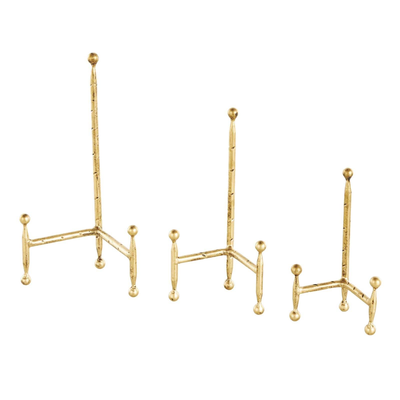 Gold Metal Slim Display Easel with Ball Accent Set