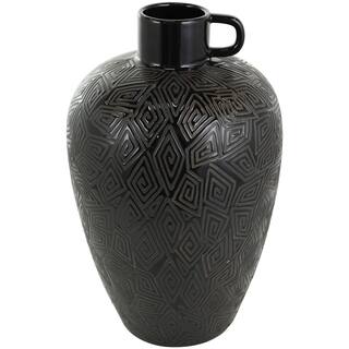 Modgy Myvaz Vaso In Vetro Sintetico, Nero Satinato, Design Giza, Infrangibile E Resistente Ai Graffi