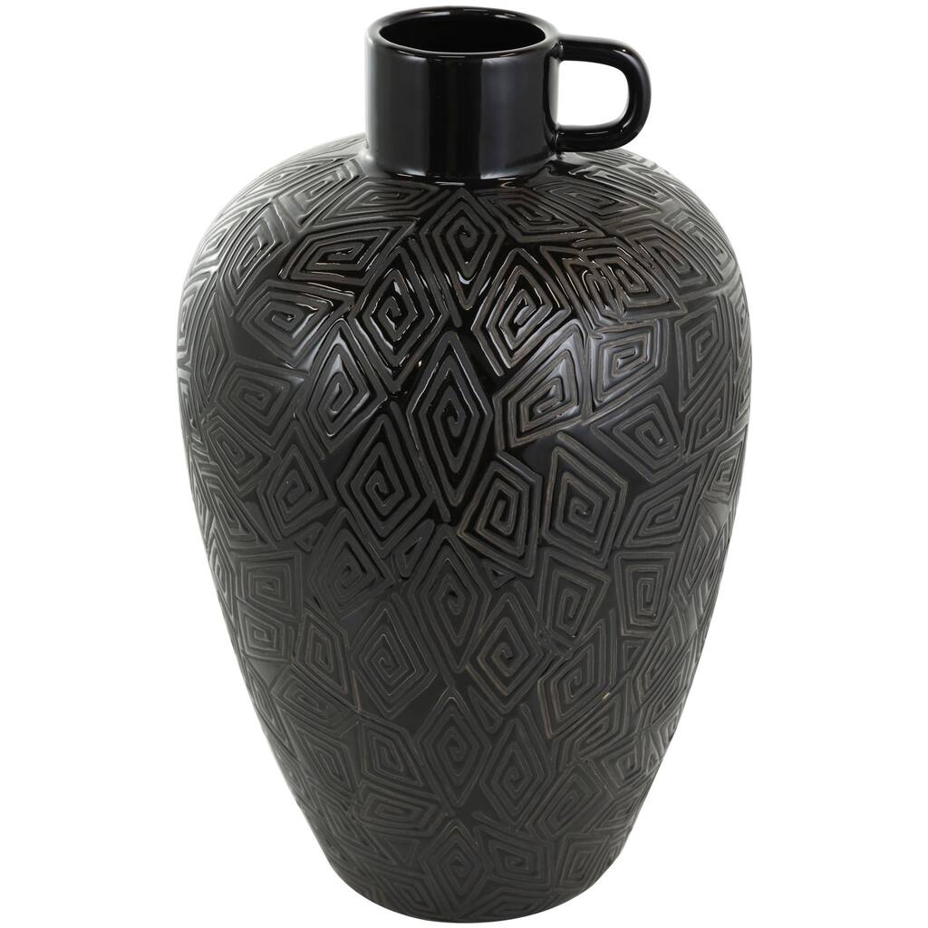 Modgy Myvaz Vaso In Vetro Sintetico, Nero Satinato, Design Giza, Infrangibile E Resistente Ai Graffi