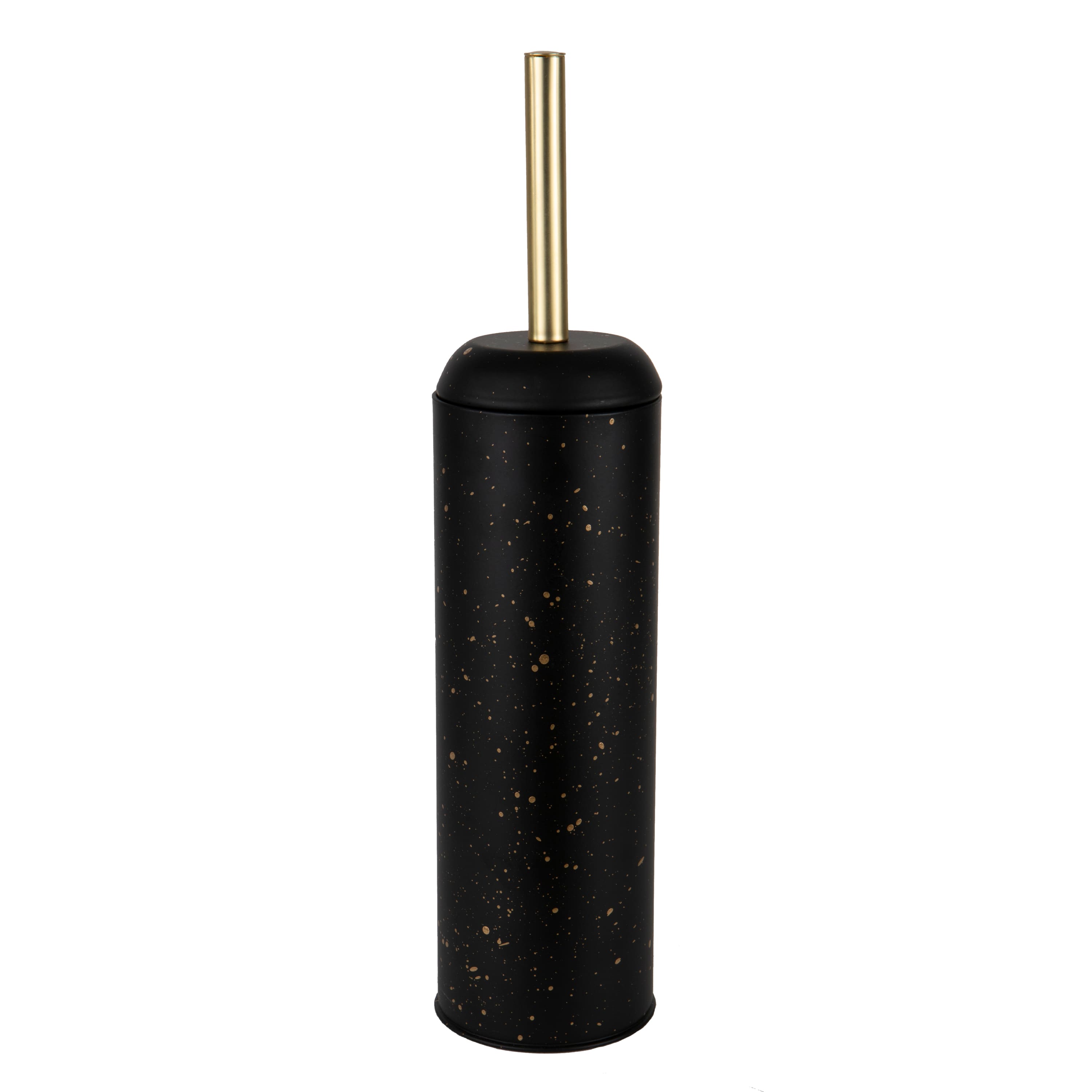 Elle D&#xE9;cor Black &#x26; Gold Speckled Toilet Brush &#x26; Holder