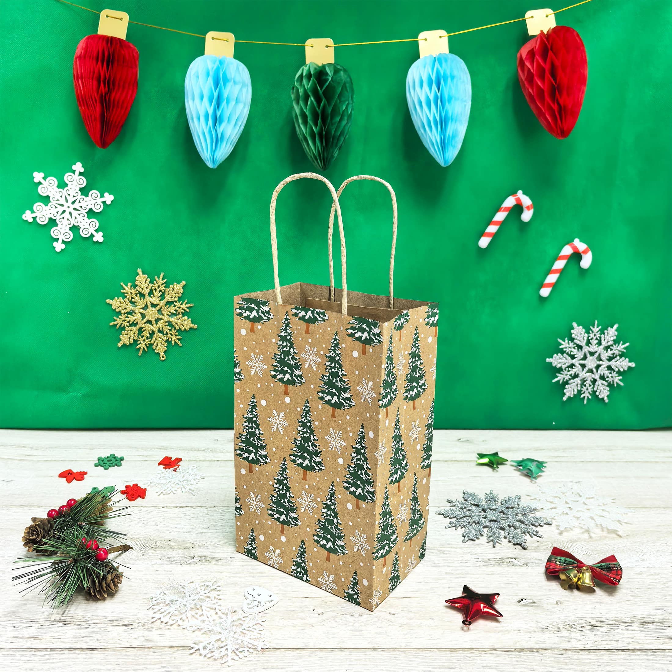 Small Trees Kraft Gift Bags, 6ct. by Celebrate It™