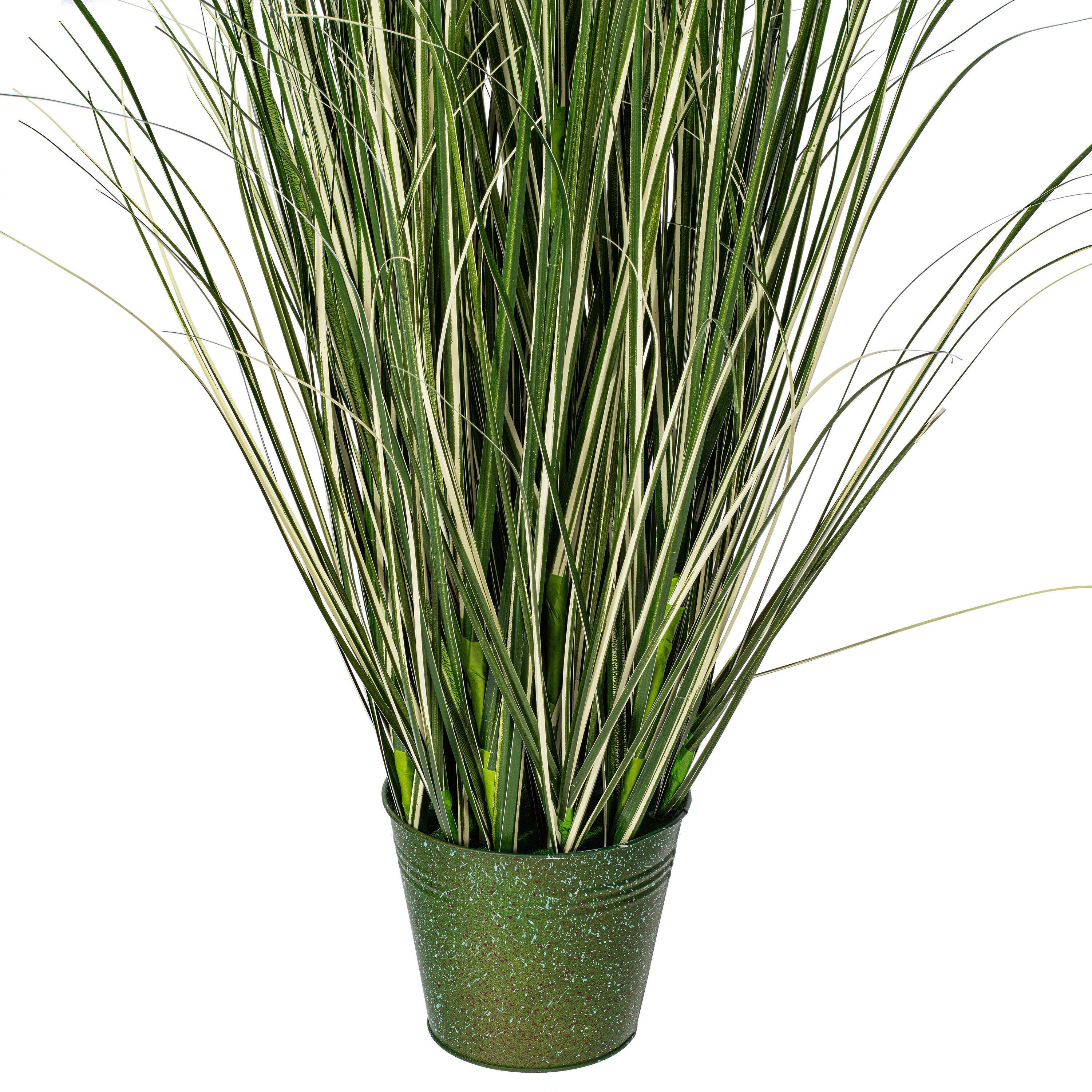 Artificial Native Green Grass in Iron Pot