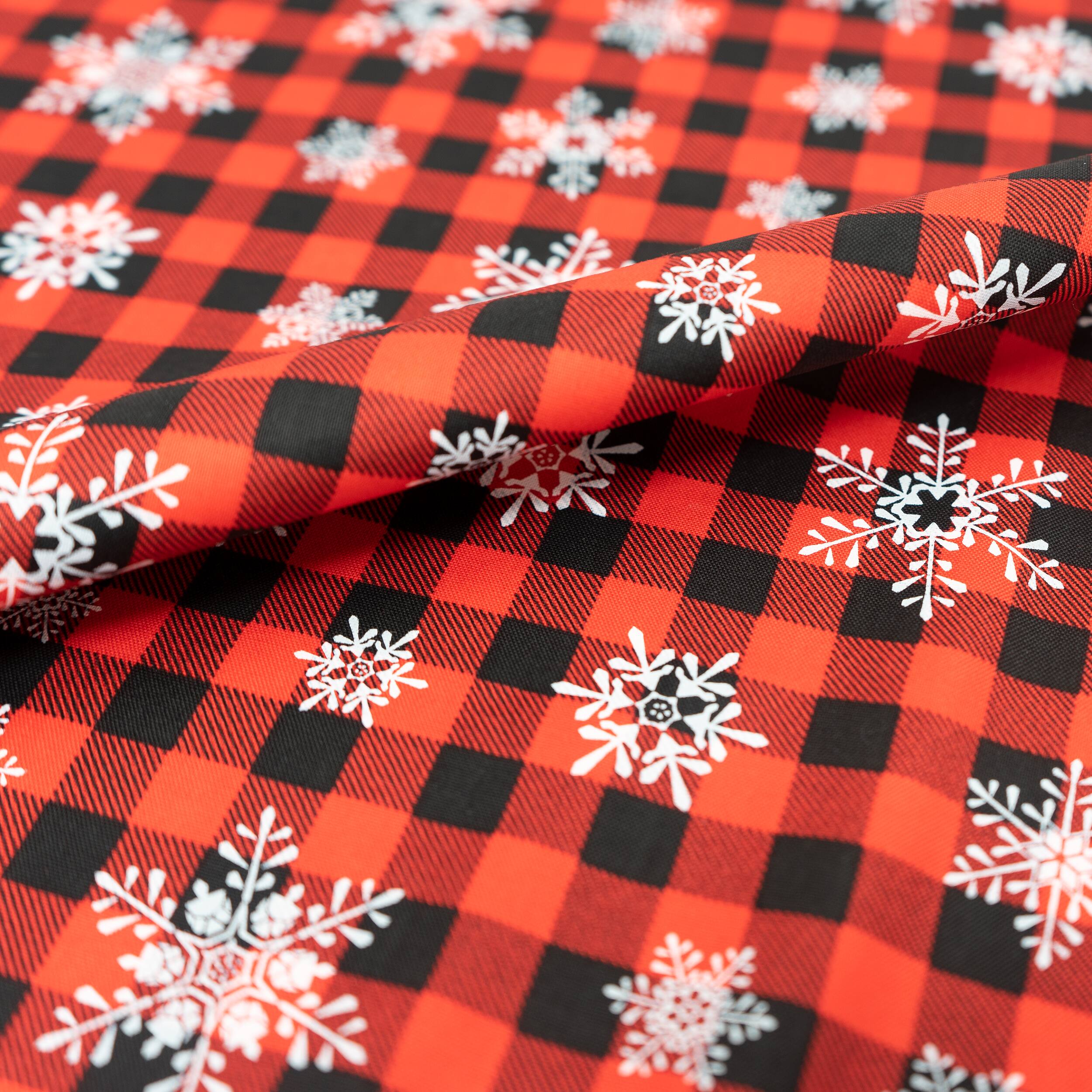 SINGER Christmas Holiday Buffalo Snowflake Cotton Fabric
