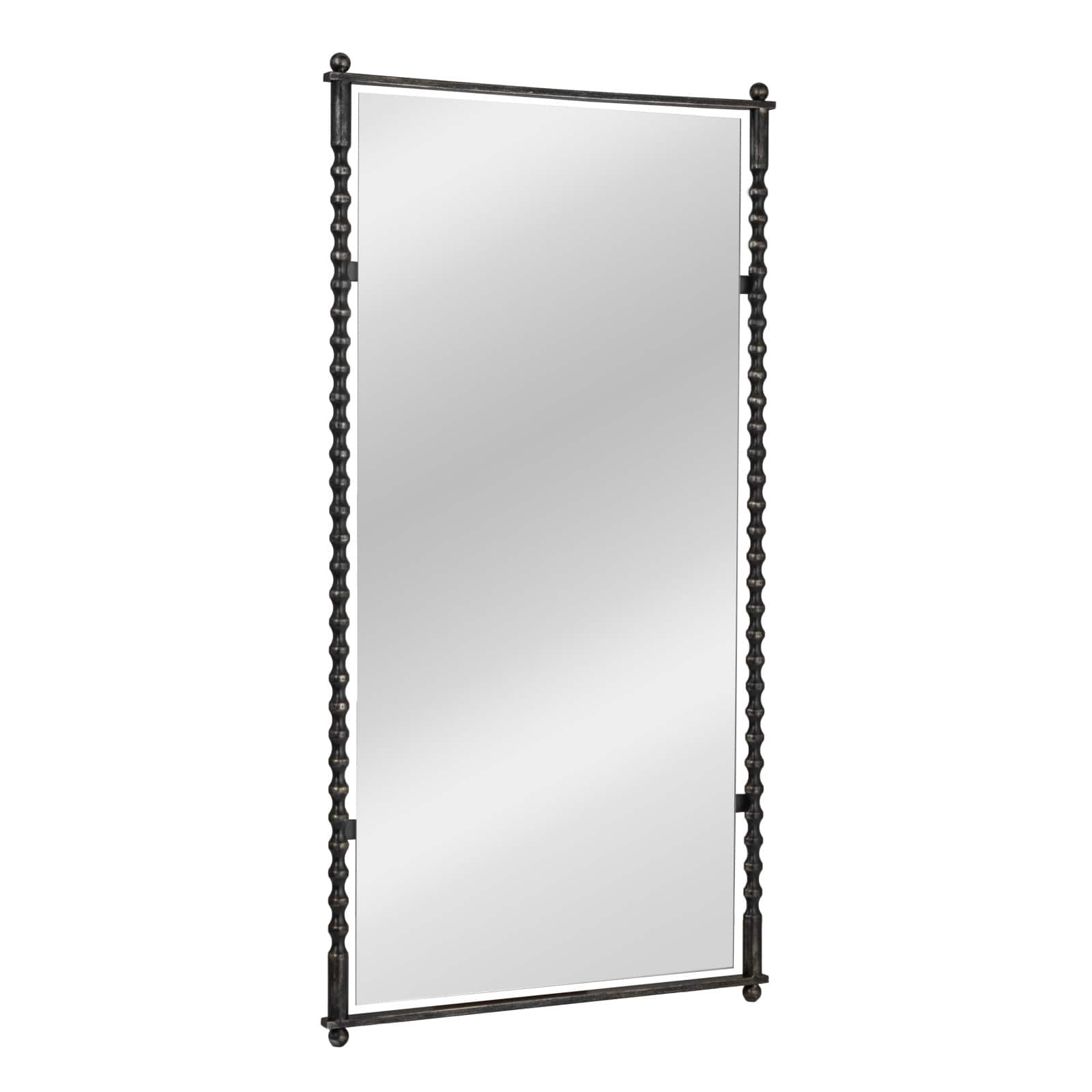 Hello Honey® 47.25" Black Cast Metal Framed Tall Wall Mirror