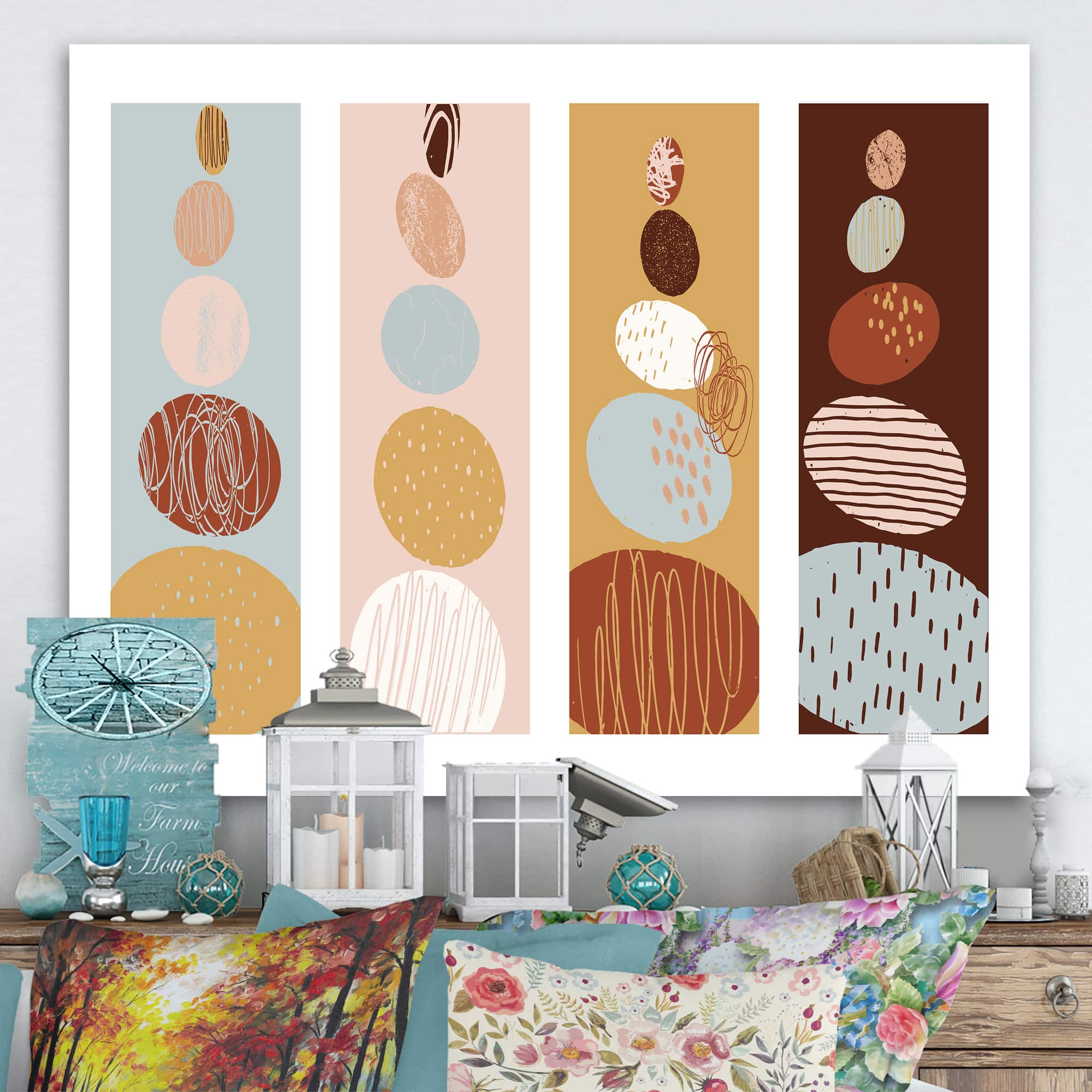 Designart - Minimalistic Compostion of Organic Shaped Pebbles