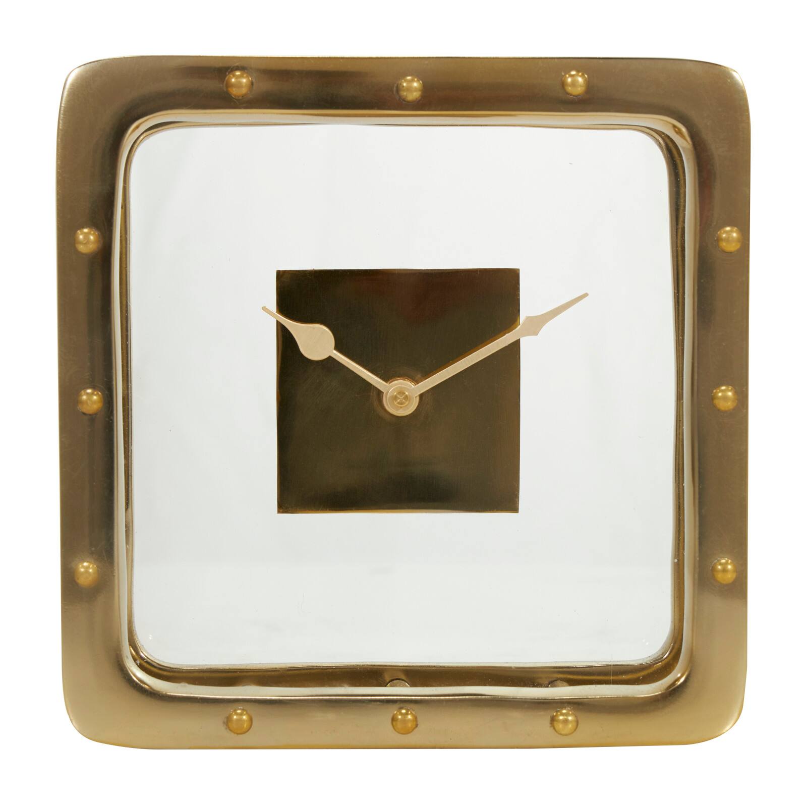 8&#x22; Gold Aluminum Geometric Floating Clock